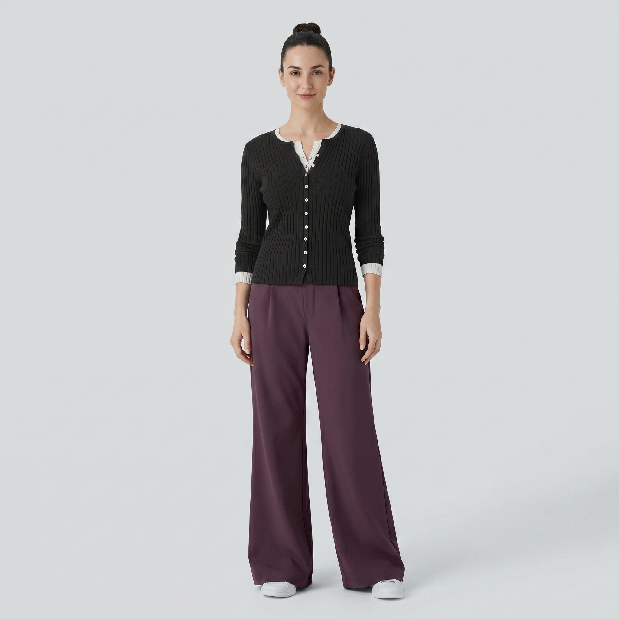 High Waisted Pocket Work Flare Pants