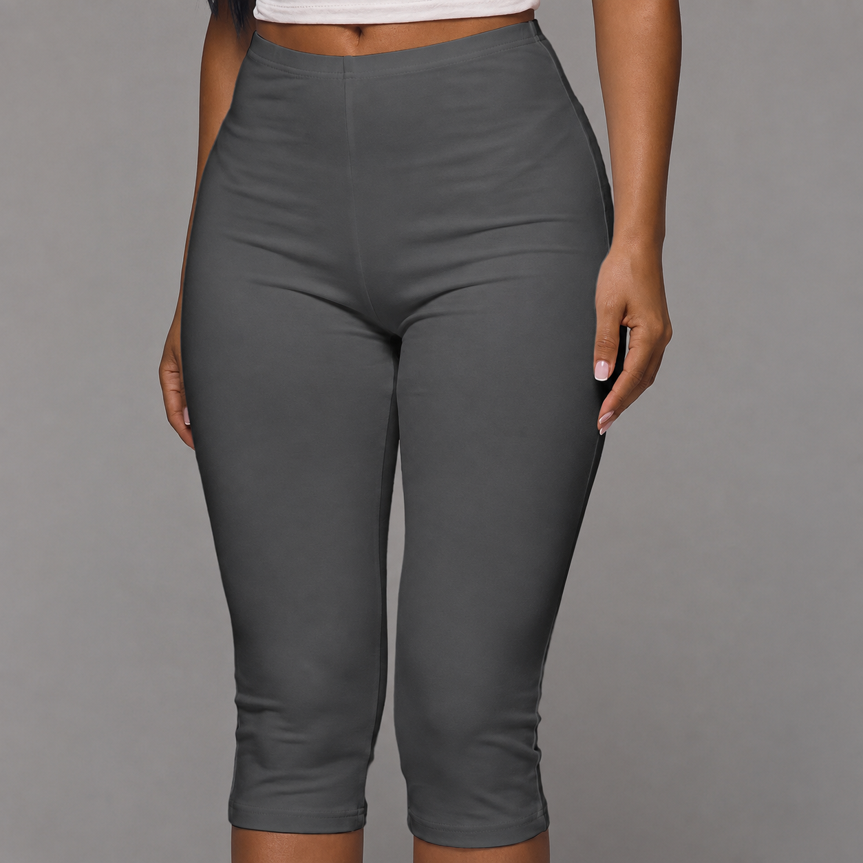 Soft Touch Elasticated Capri Leggings For Women