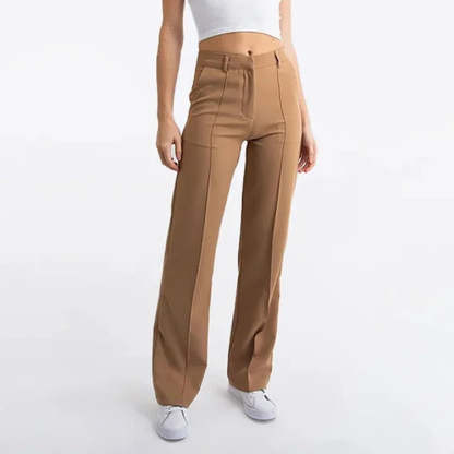 High Waisted Suit Pants With Straw Pleats-My Comfy Pant