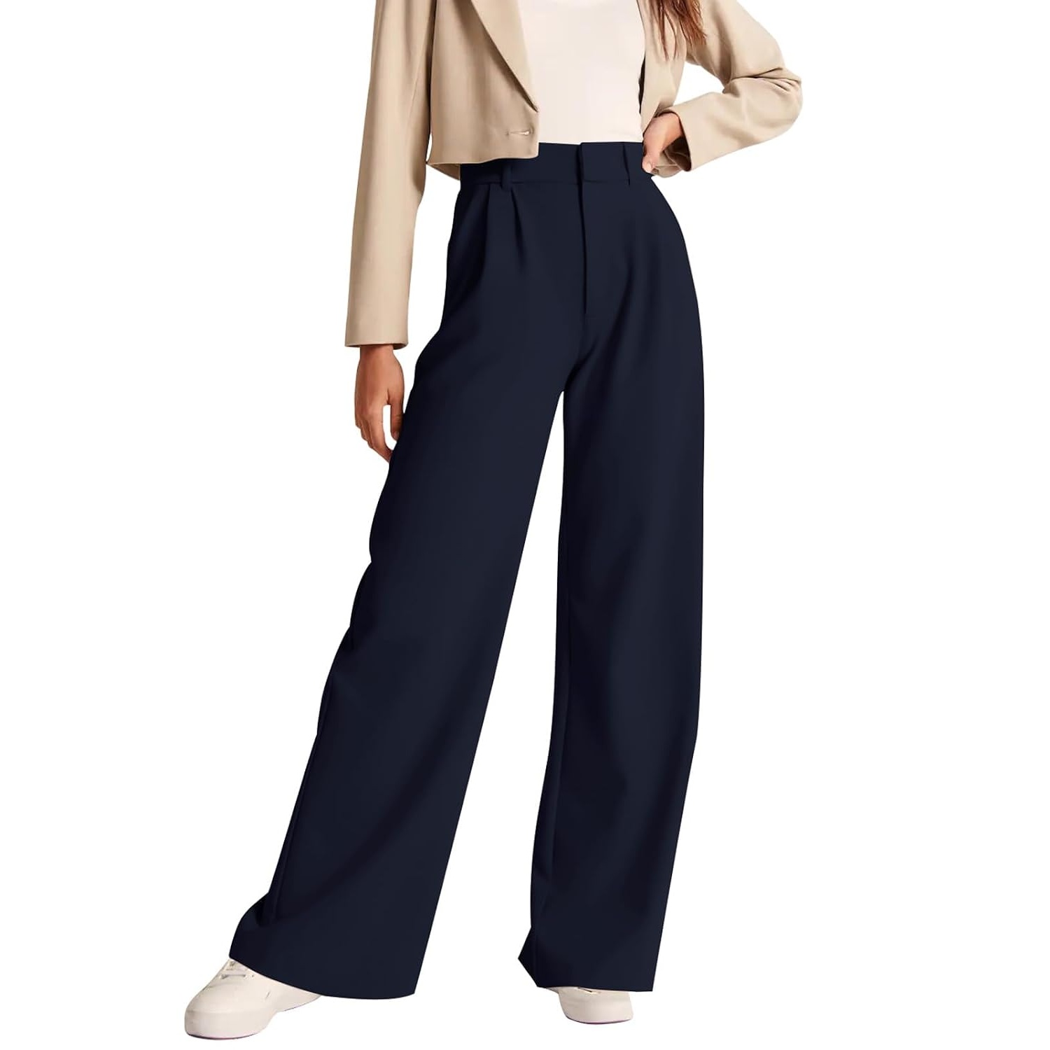 Solid Casual Pants With Pocket For Women