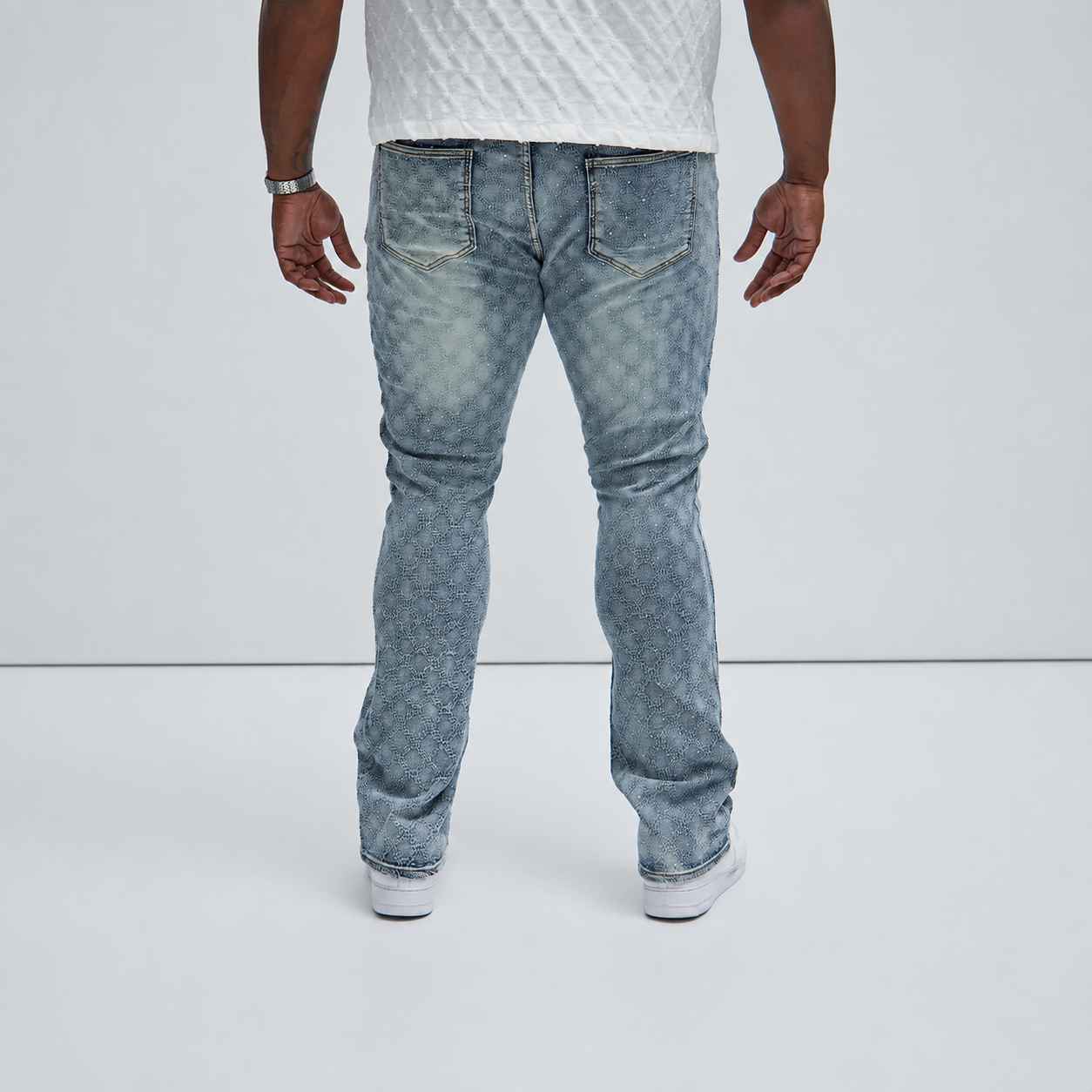 Stacked Slim Fit Flare Jeans For Men