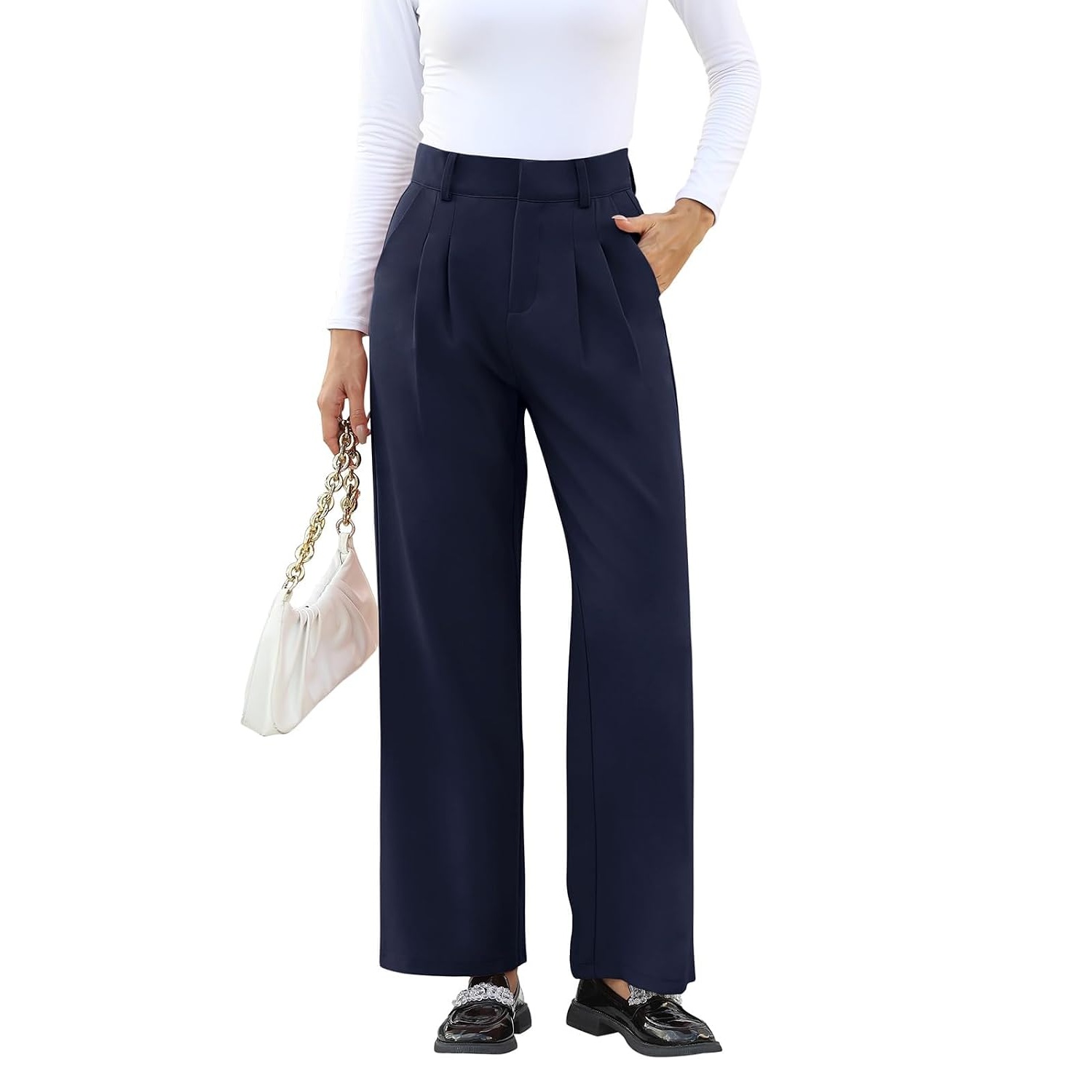 Solid Casual Pants With Pocket For Women
