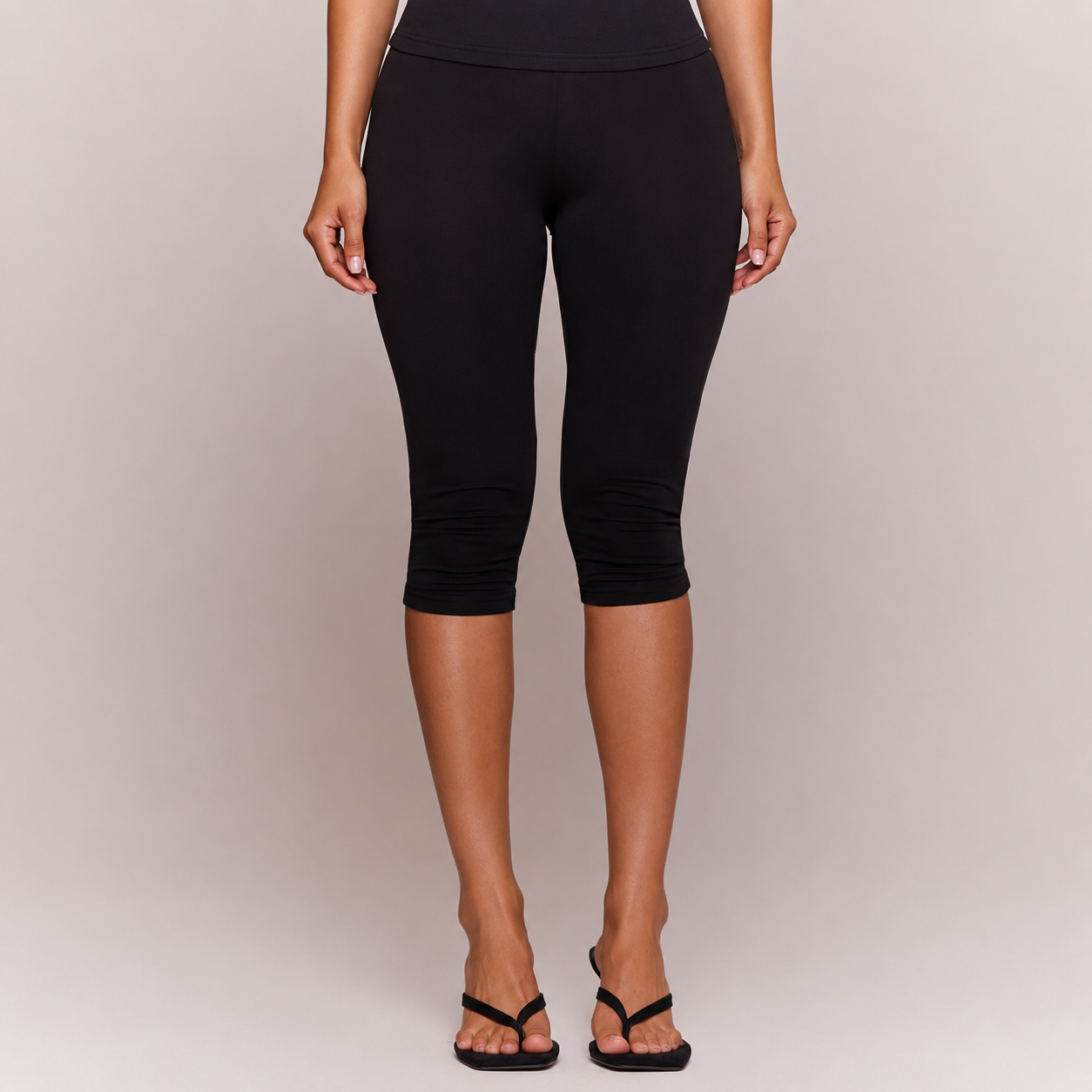 Soft Touch Elasticated Capri Leggings For Women