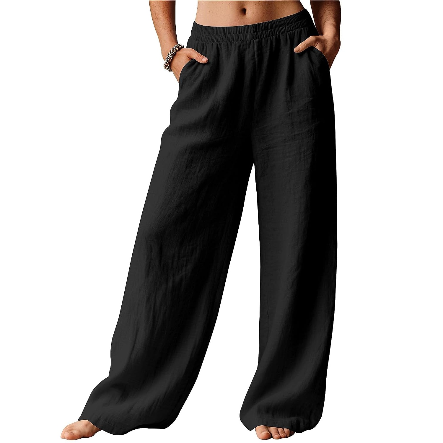 Casual Palazzo Pants With Pockets For Vacation Wear For Women