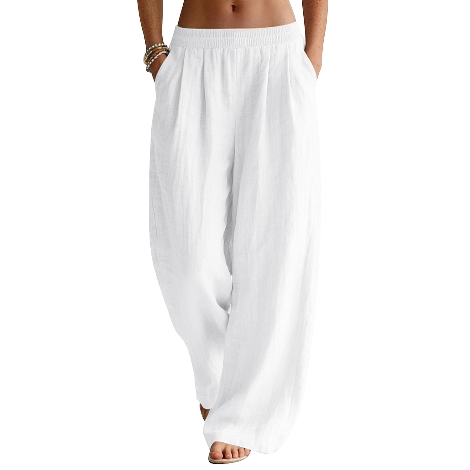 Casual Palazzo Pants With Pockets For Vacation Wear For Women