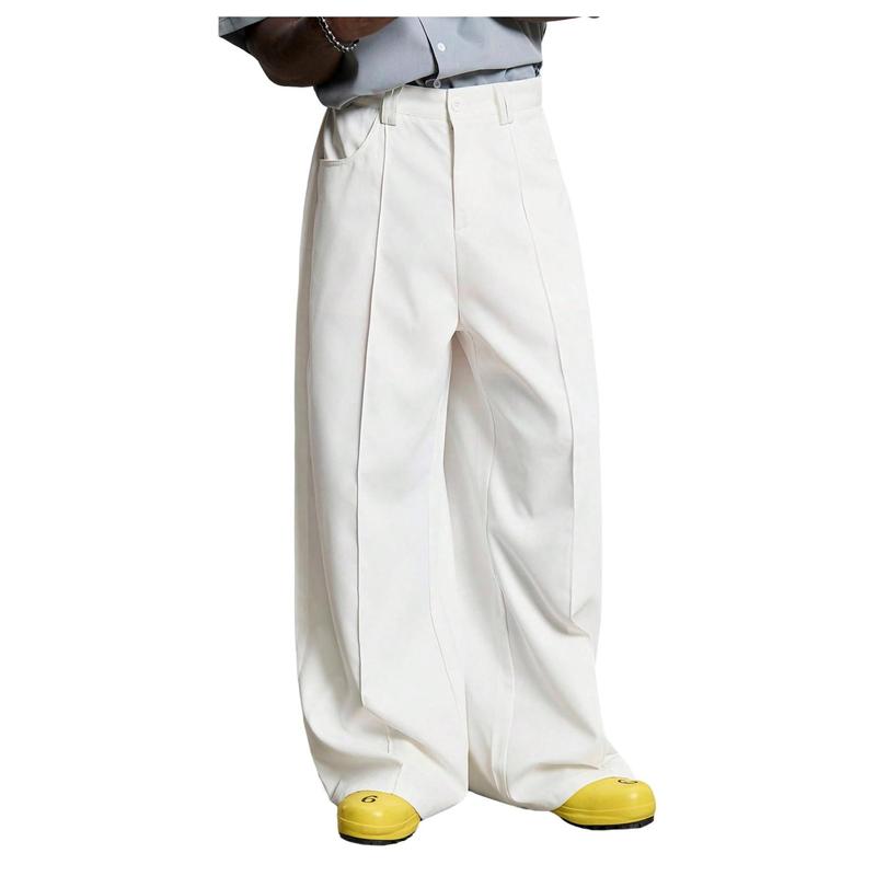 Loose Fit Casual Trousers with Classic Pocket Design for Men