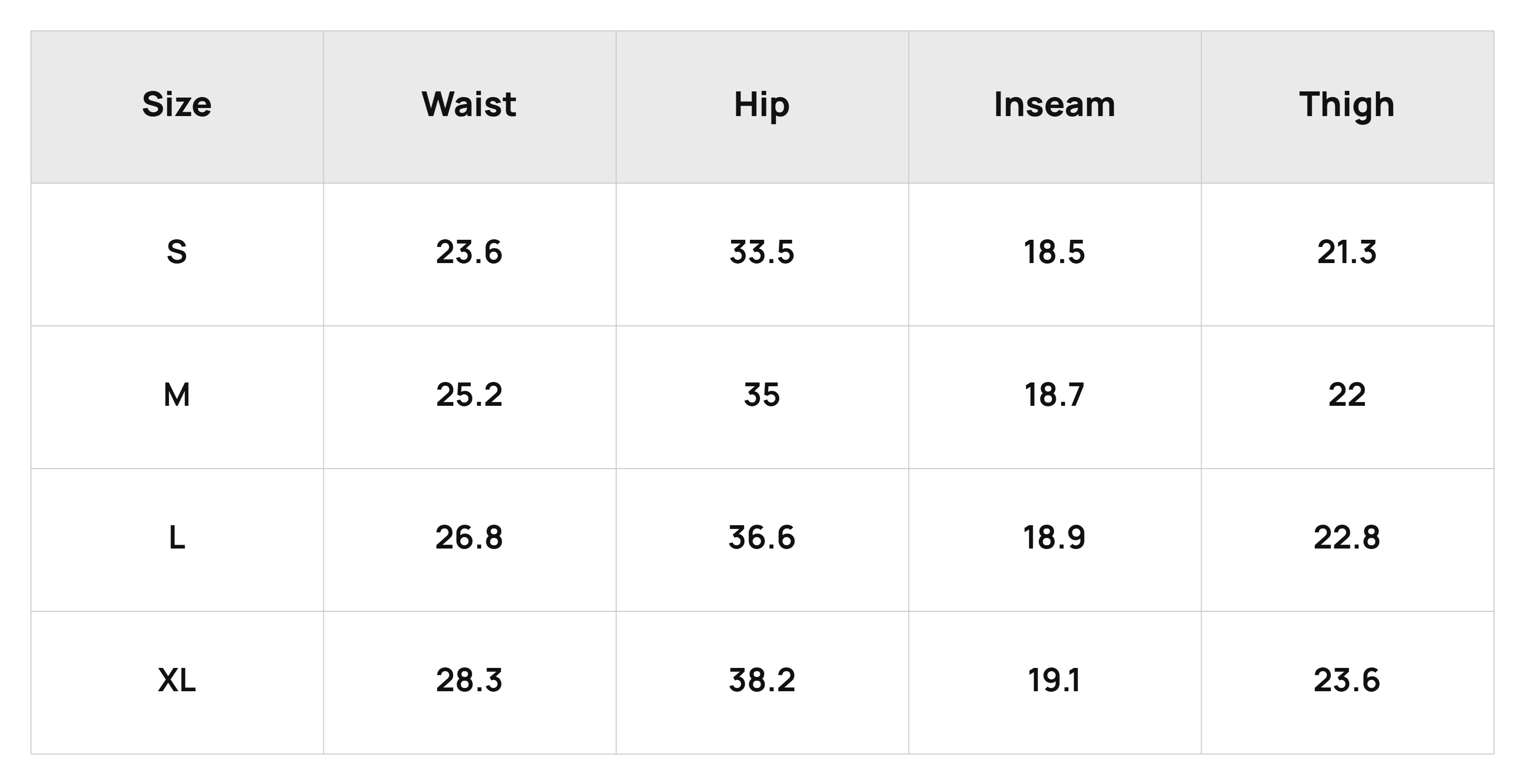 Size Chart