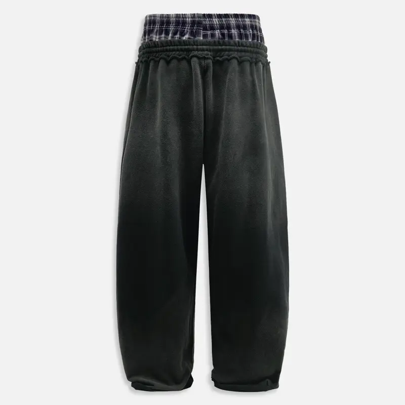 Loose Vintage Plaid Patchwork Sweatpants For Men And Women