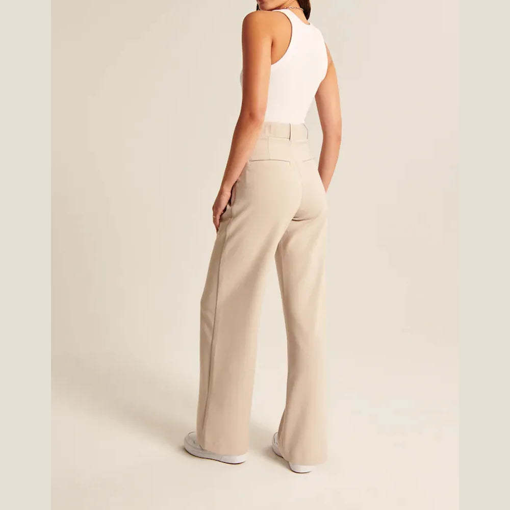 High Waist Tailored Wide Leg Pants-My Comfy Pant