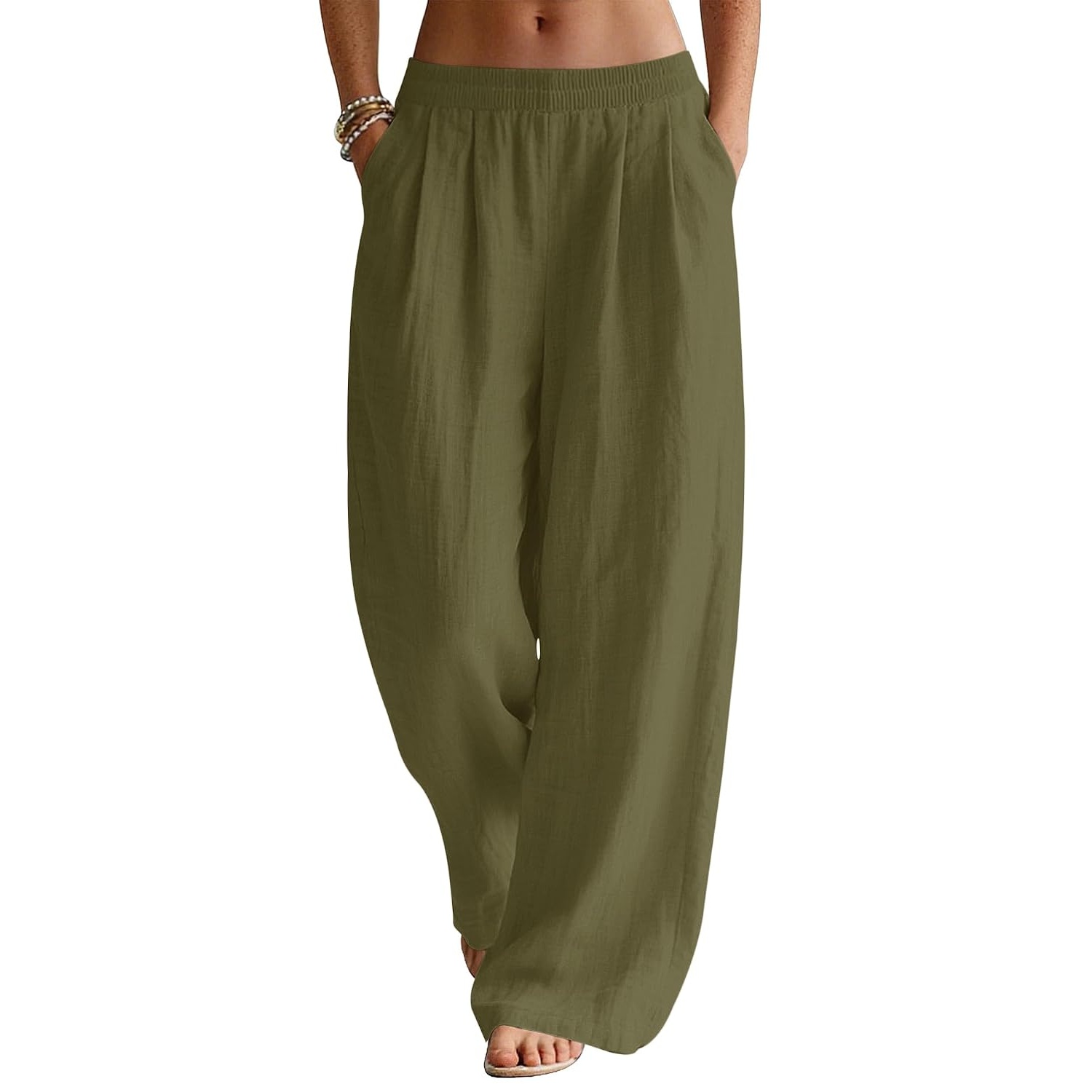 Casual Palazzo Pants With Pockets For Vacation Wear For Women