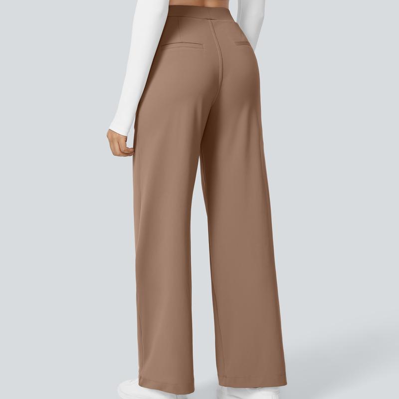 High Waisted Straight Pants With Side Pocket