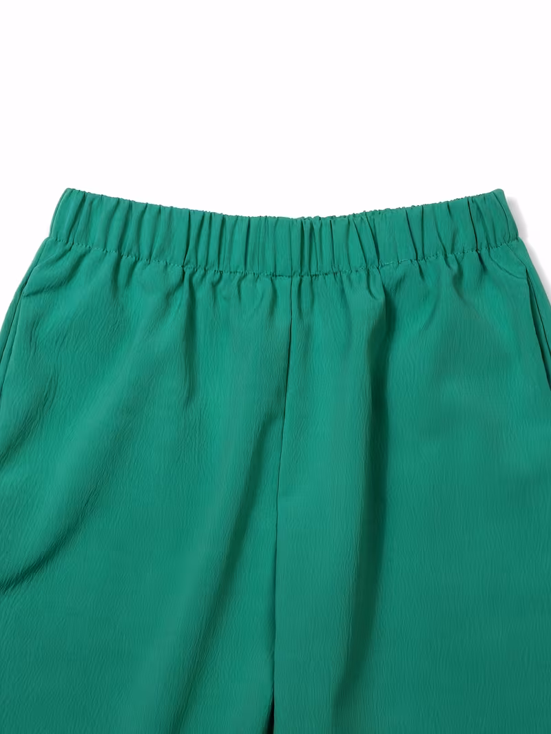 spring summer casual elastic waist simple slant pocket ankle pants   3