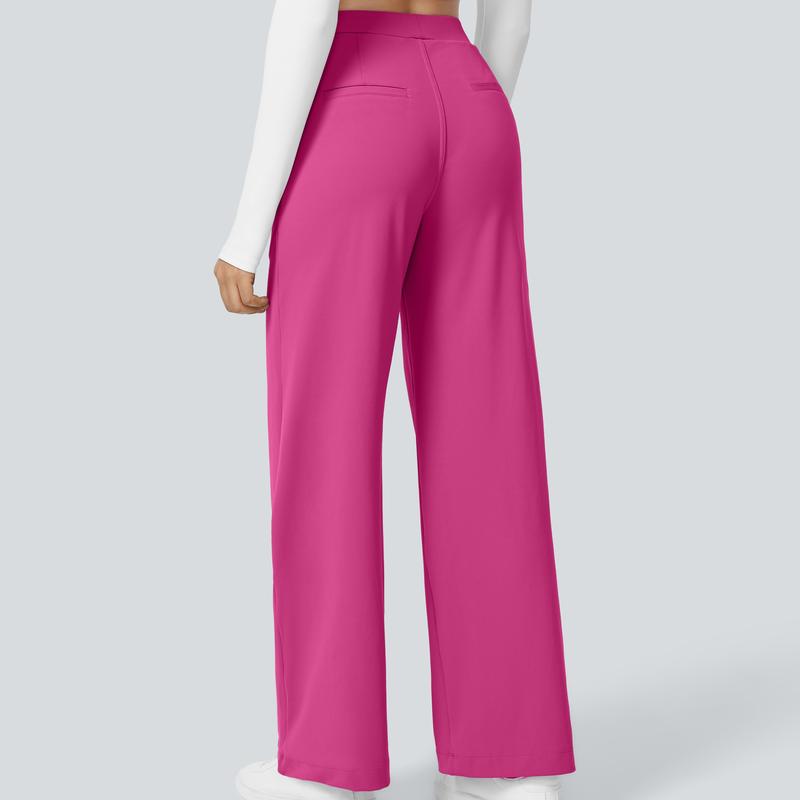 High Waisted Straight Pants With Side Pocket