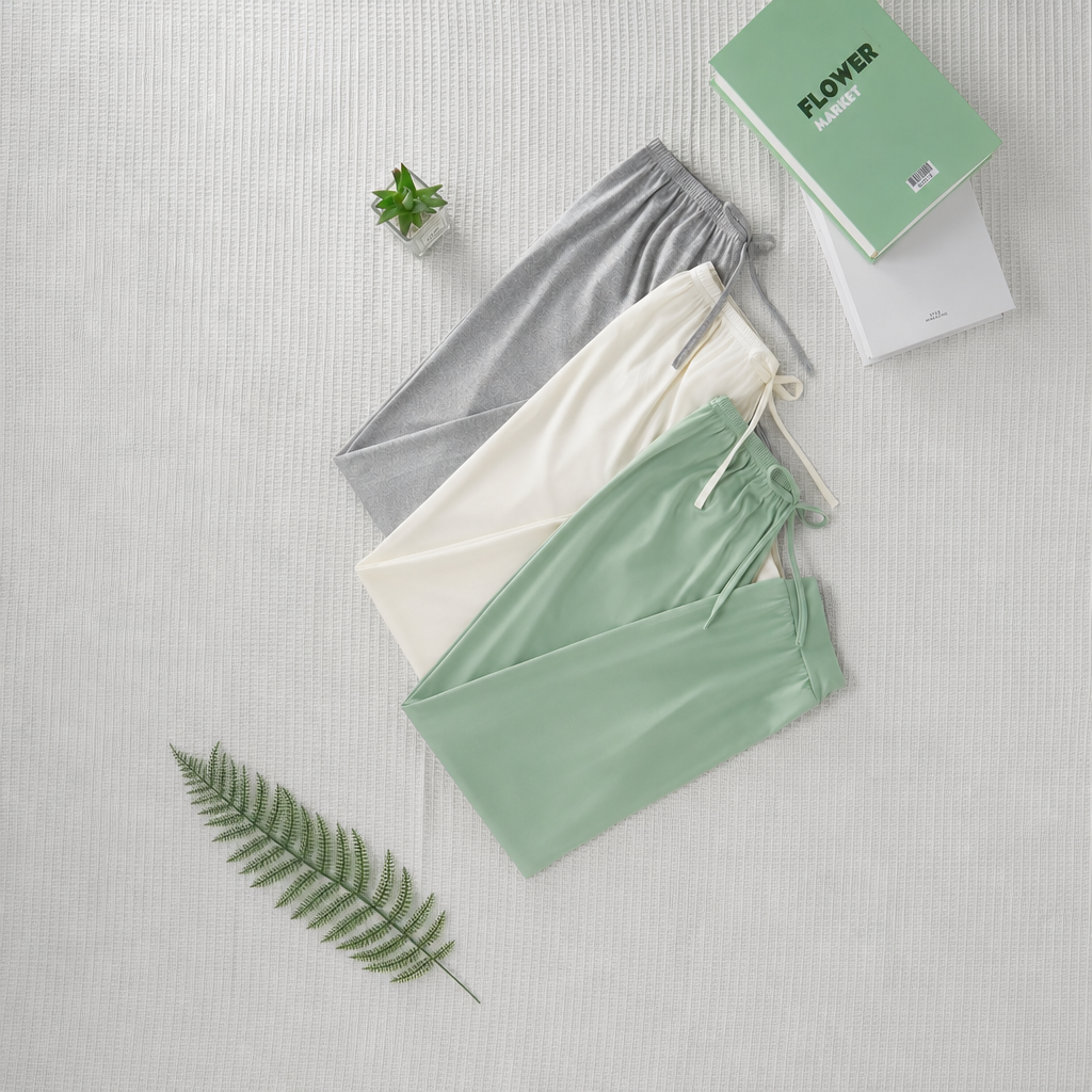 3 Pieces Casual Drawstring Pants For Women