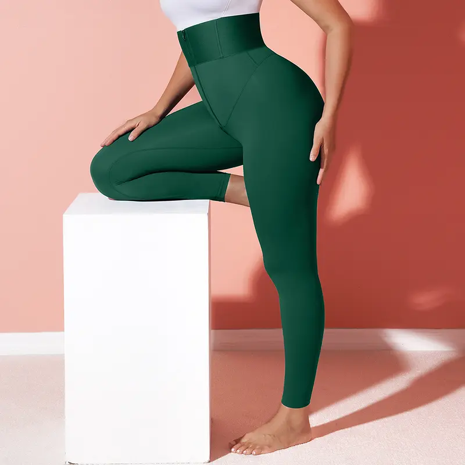 High Rise Compression Leggings with Supportive Fit for Women