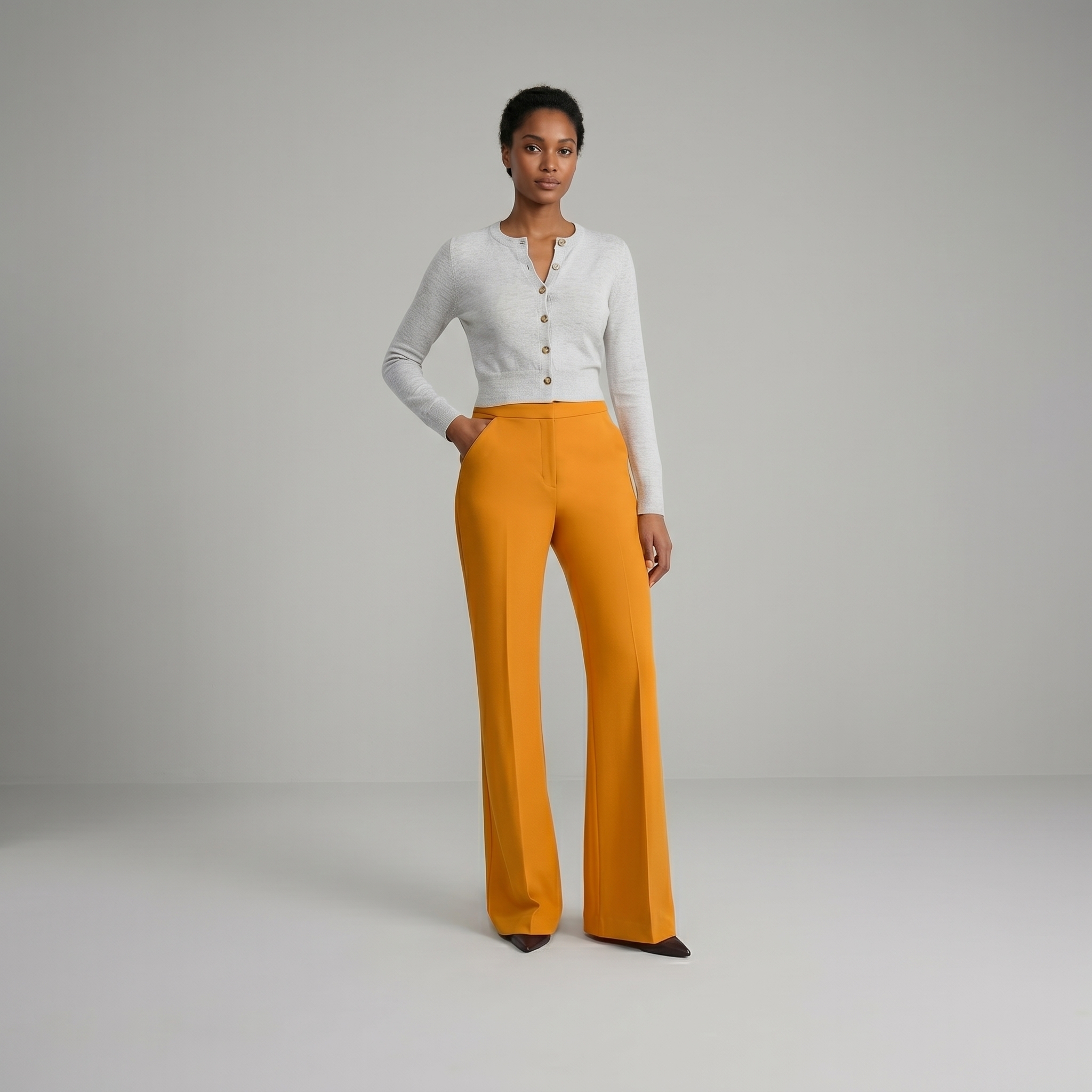 Editor Signature Stretch High Waisted Flare Trouser