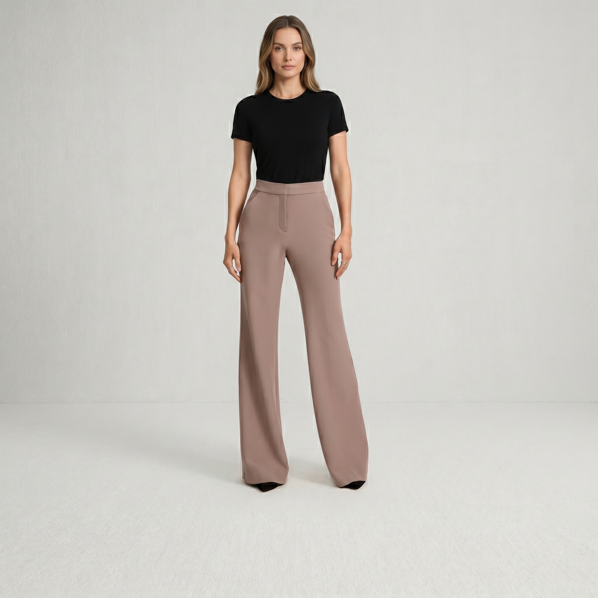 Editor Studio Stretch Twill High Waisted Flare Trouser