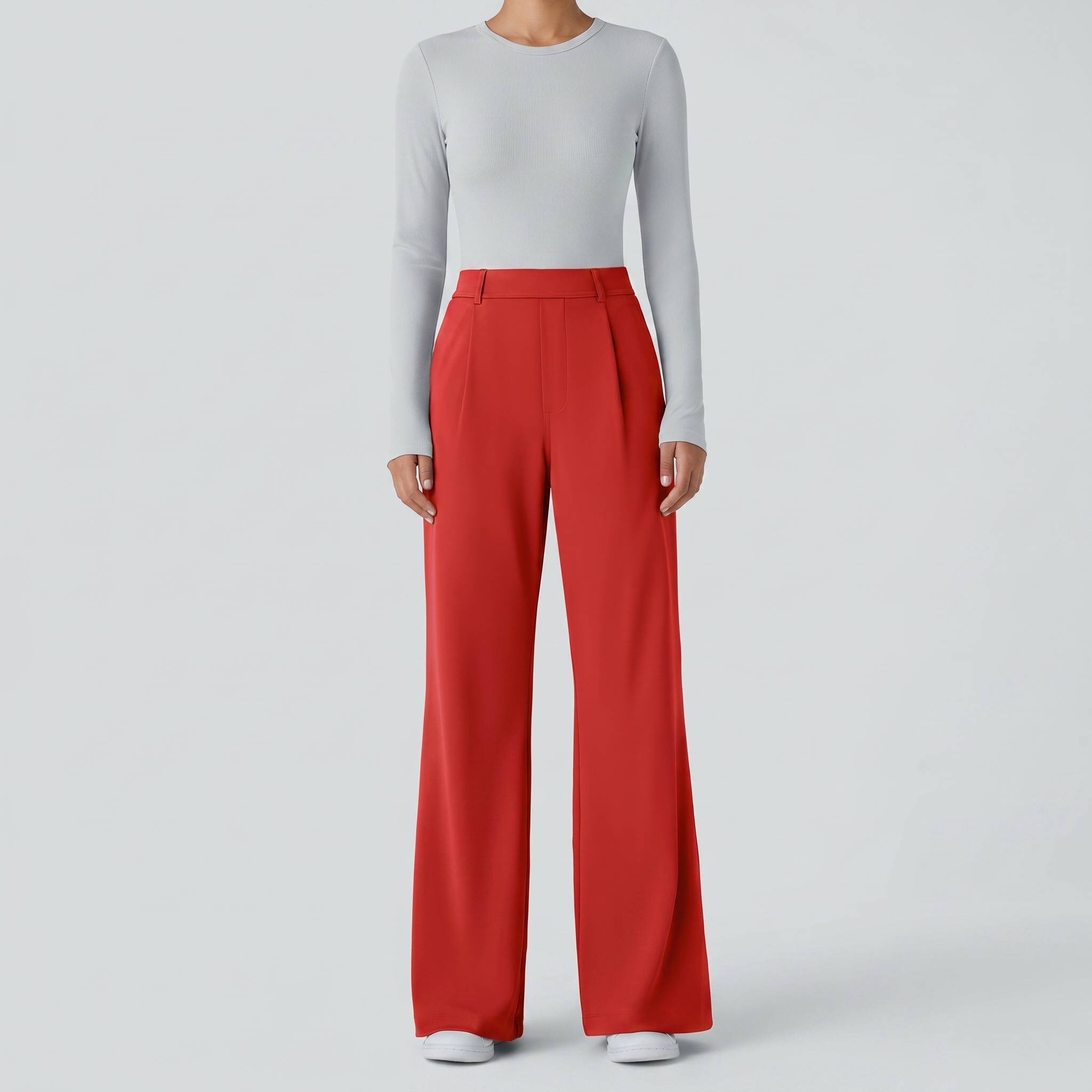 High Waisted Pocket Work Flare Pants