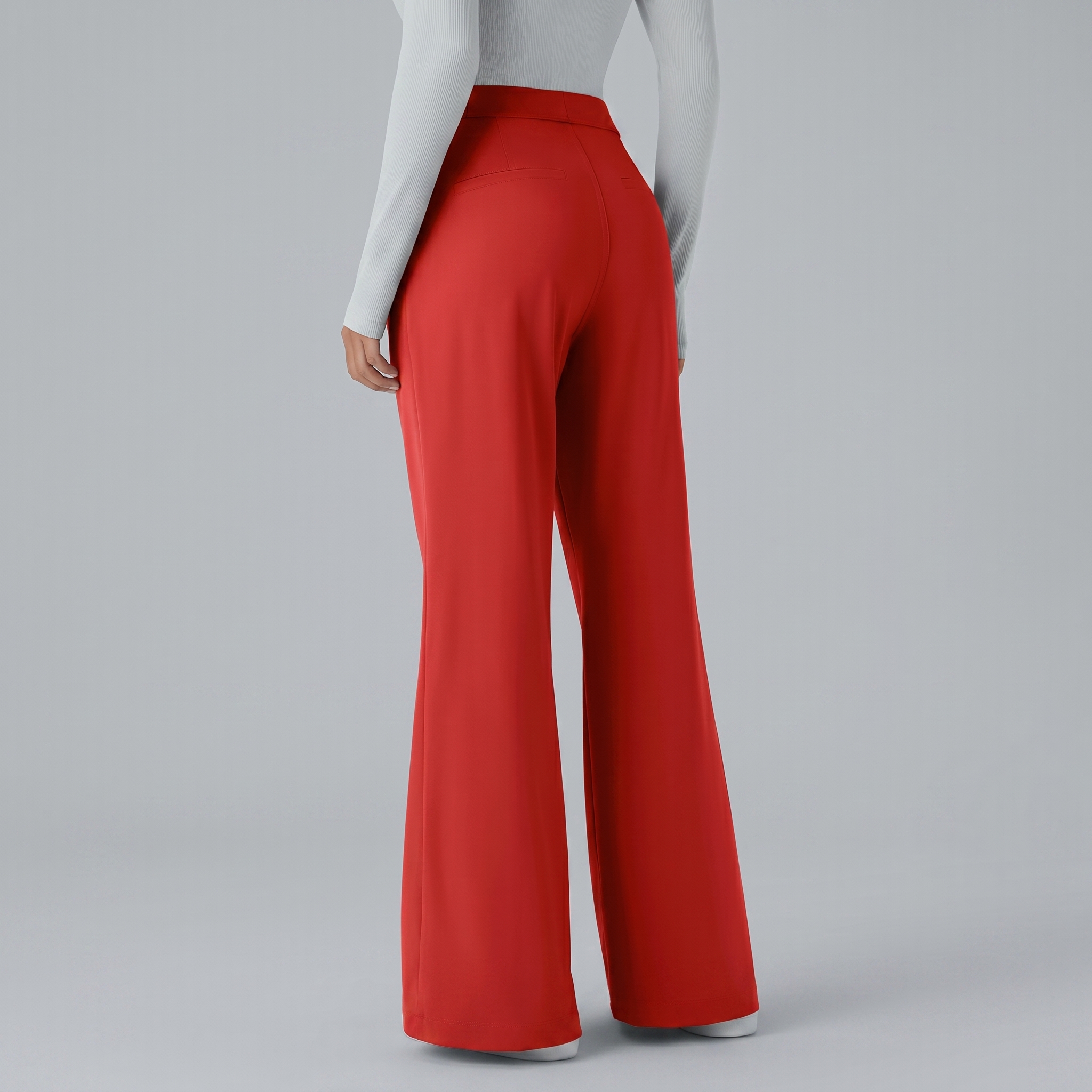 High Waisted Pocket Work Flare Pants