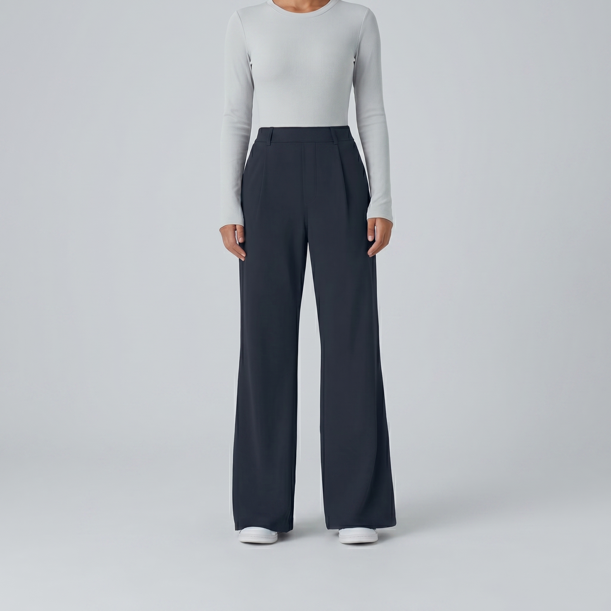 High Waisted Pocket Work Flare Pants
