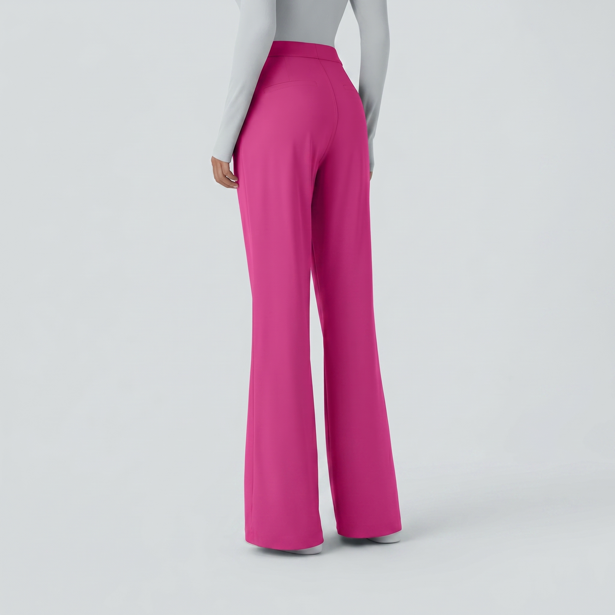 High Waisted Pocket Work Flare Pants