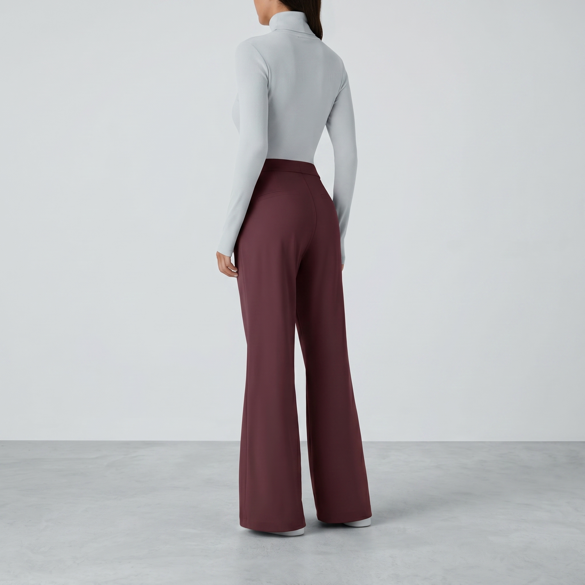 High Waisted Pocket Work Flare Pants