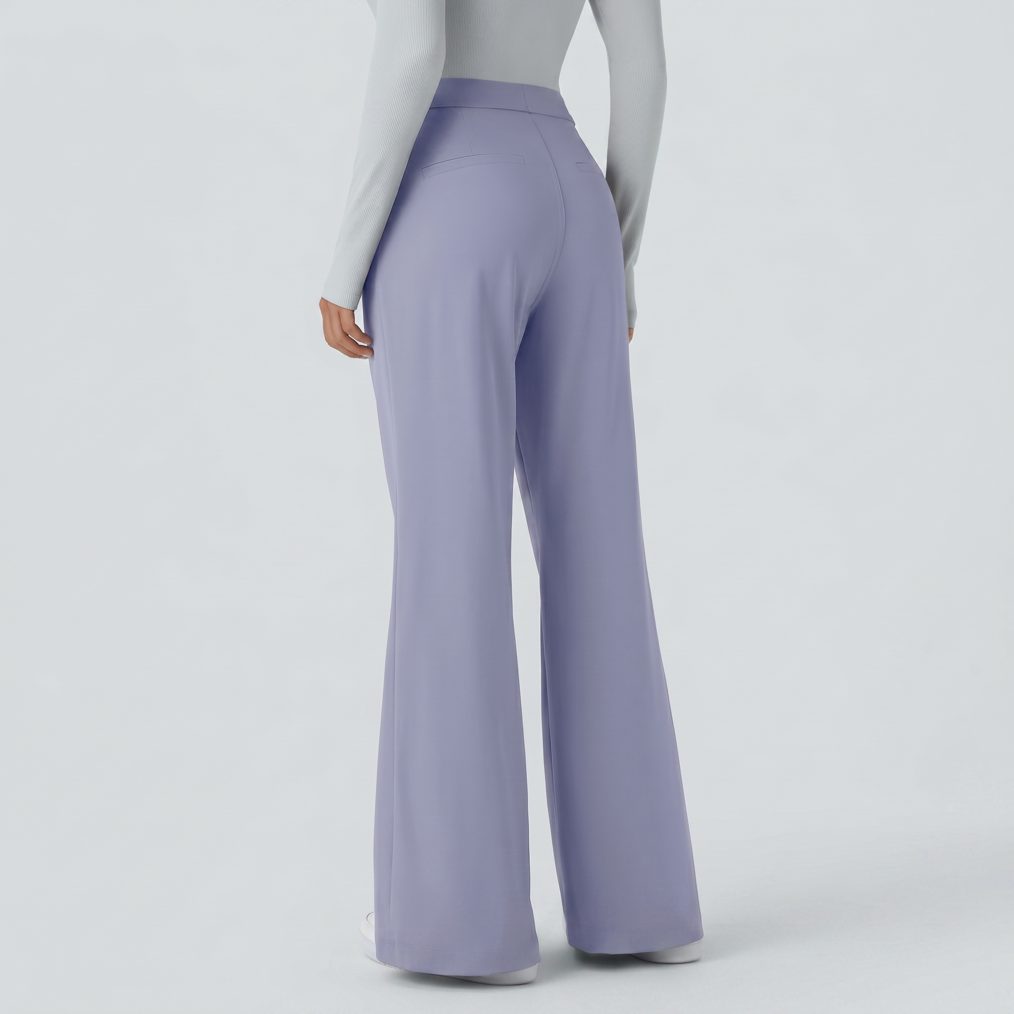 High Waisted Pocket Work Flare Pants