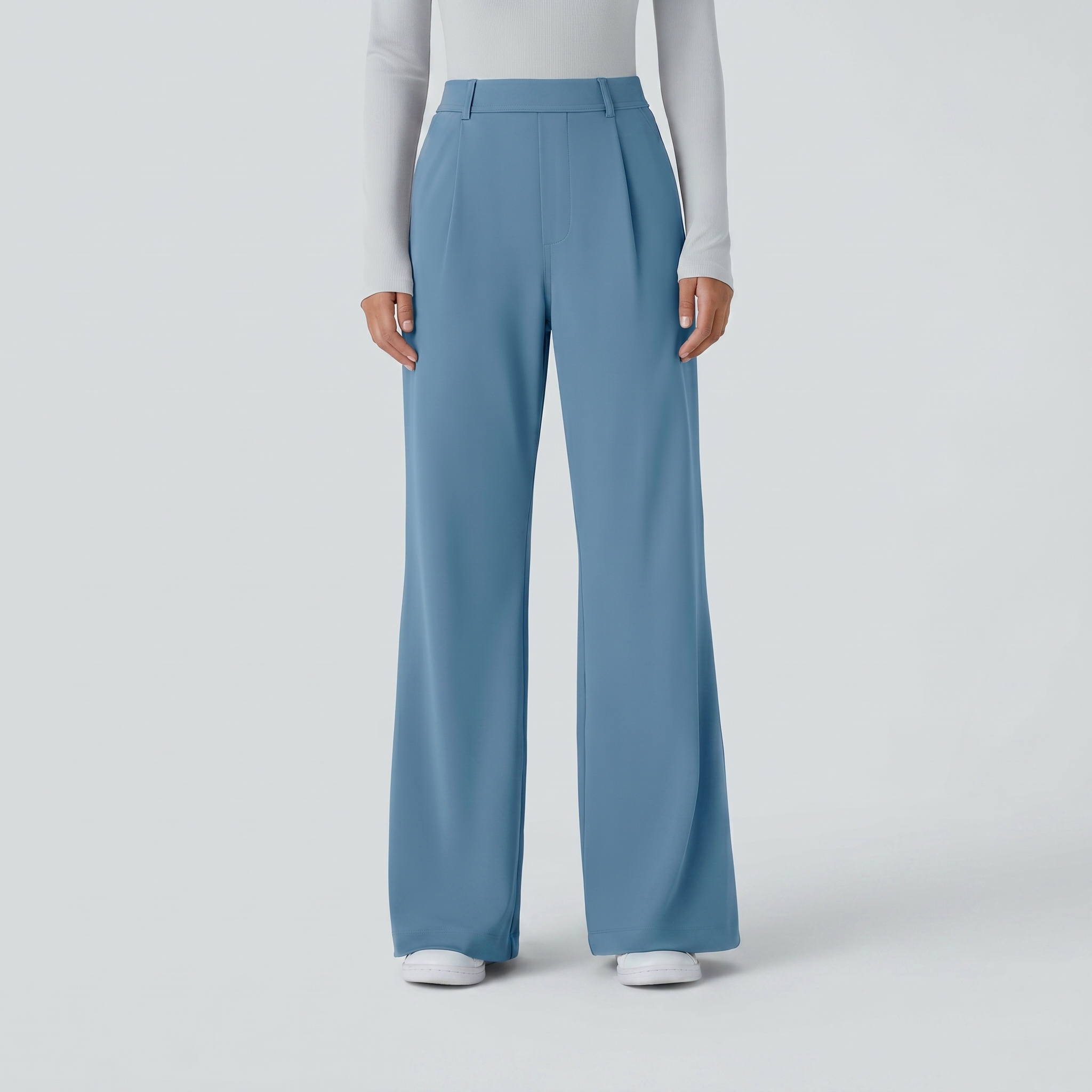 High Waisted Pocket Work Flare Pants
