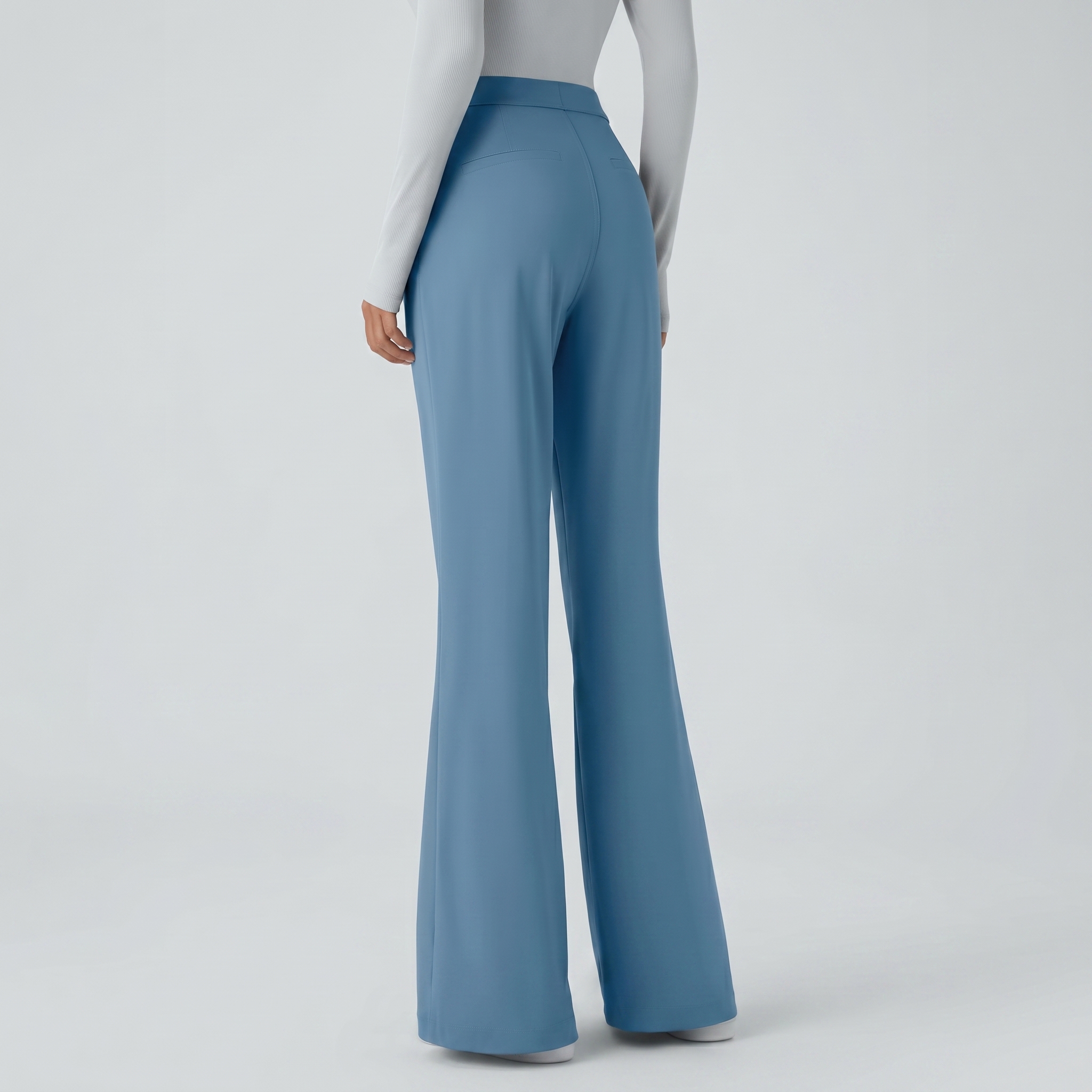 High Waisted Pocket Work Flare Pants