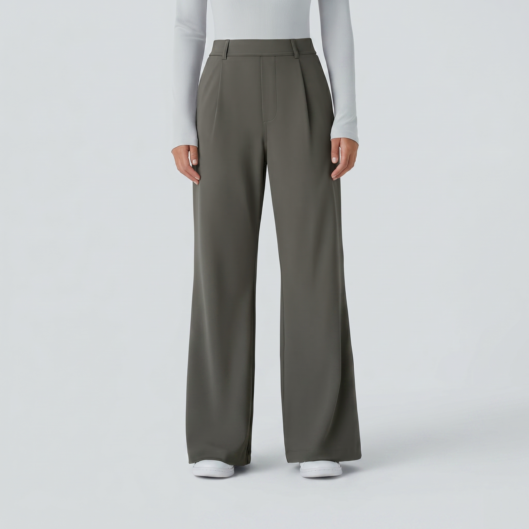 High Waisted Pocket Work Flare Pants
