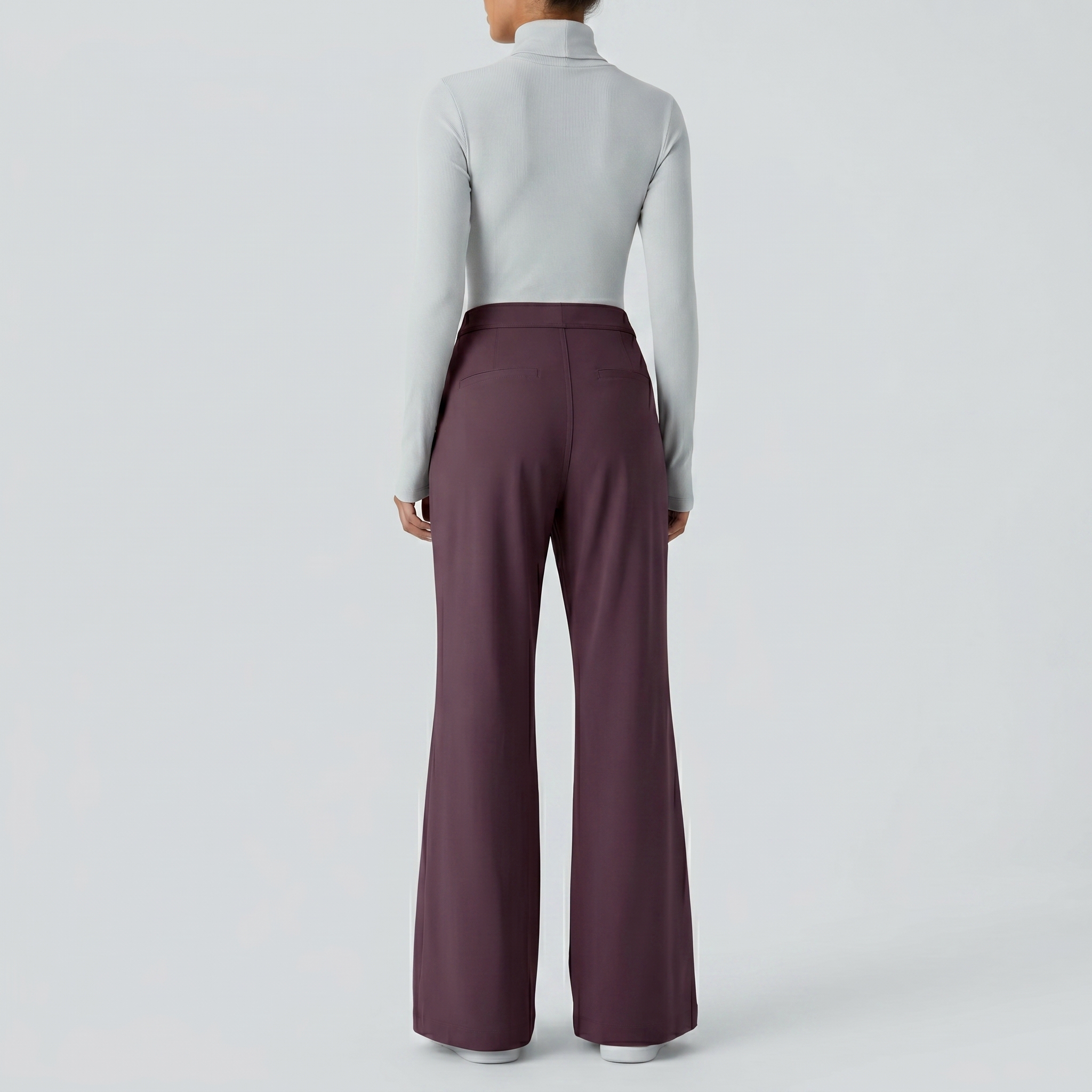 High Waisted Pocket Work Flare Pants