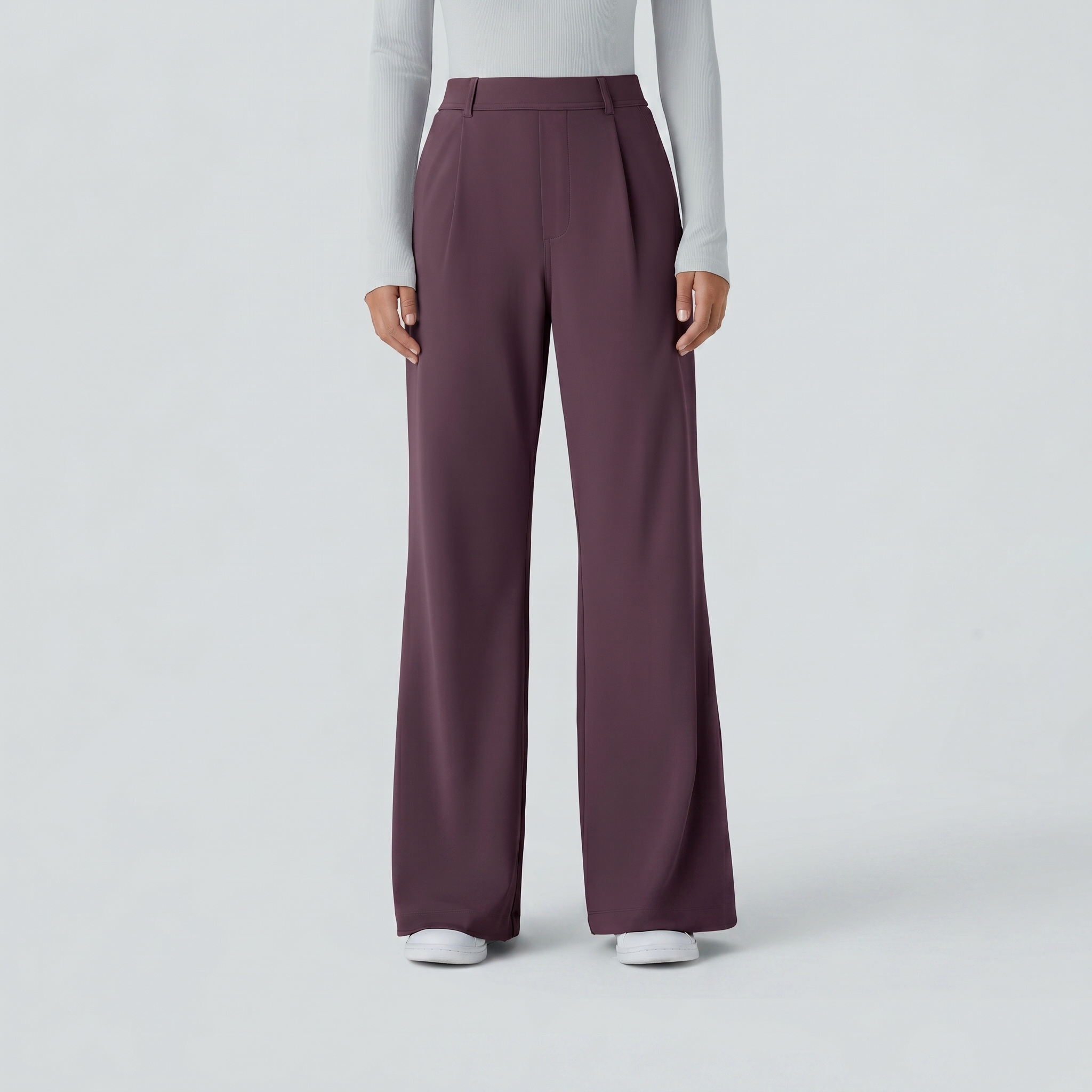High Waisted Pocket Work Flare Pants
