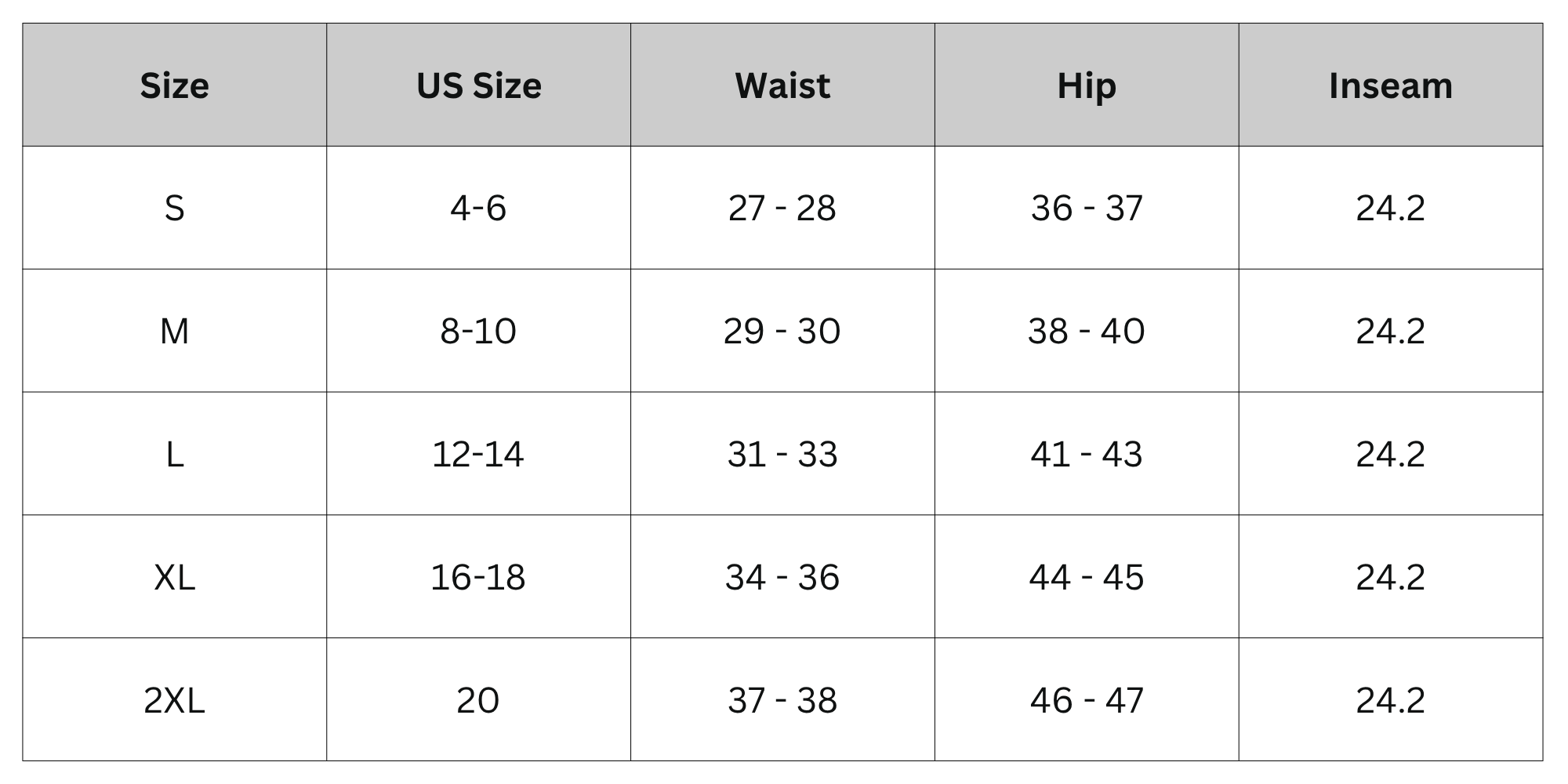 Size Chart