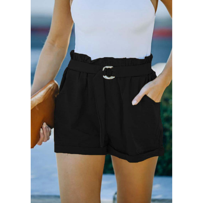 Loose Waisted Strap Pocket High Waisted Casual Shorts-My Comfy PantLoose Waisted Strap Pocket High Waisted Casual Shorts - Image 5