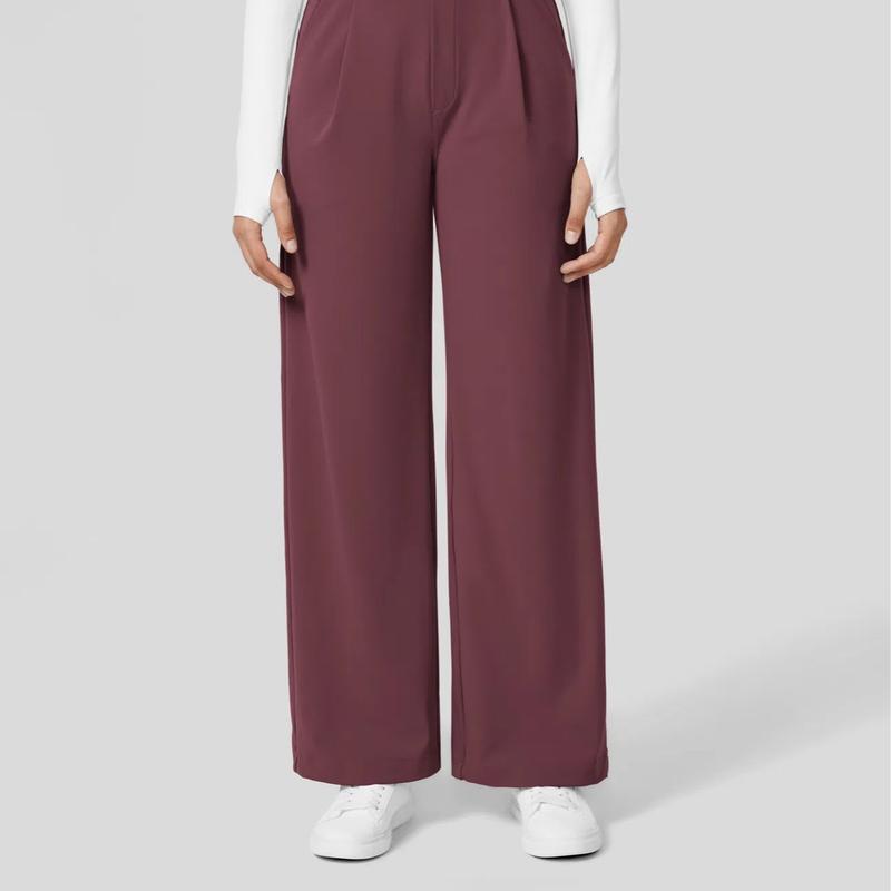 High Waisted Straight Pants With Side Pocket