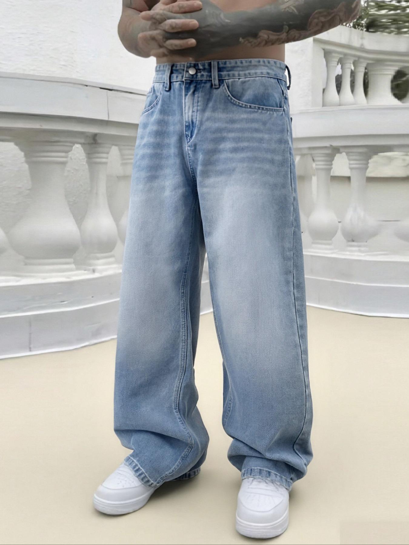 Loose Vintage Washed Streetwear Jeans For Men