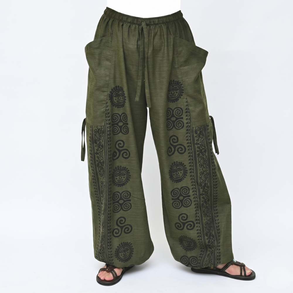 Casual Lounge Baggy Harem Yoga Pants With Adjustable Length And Pockets