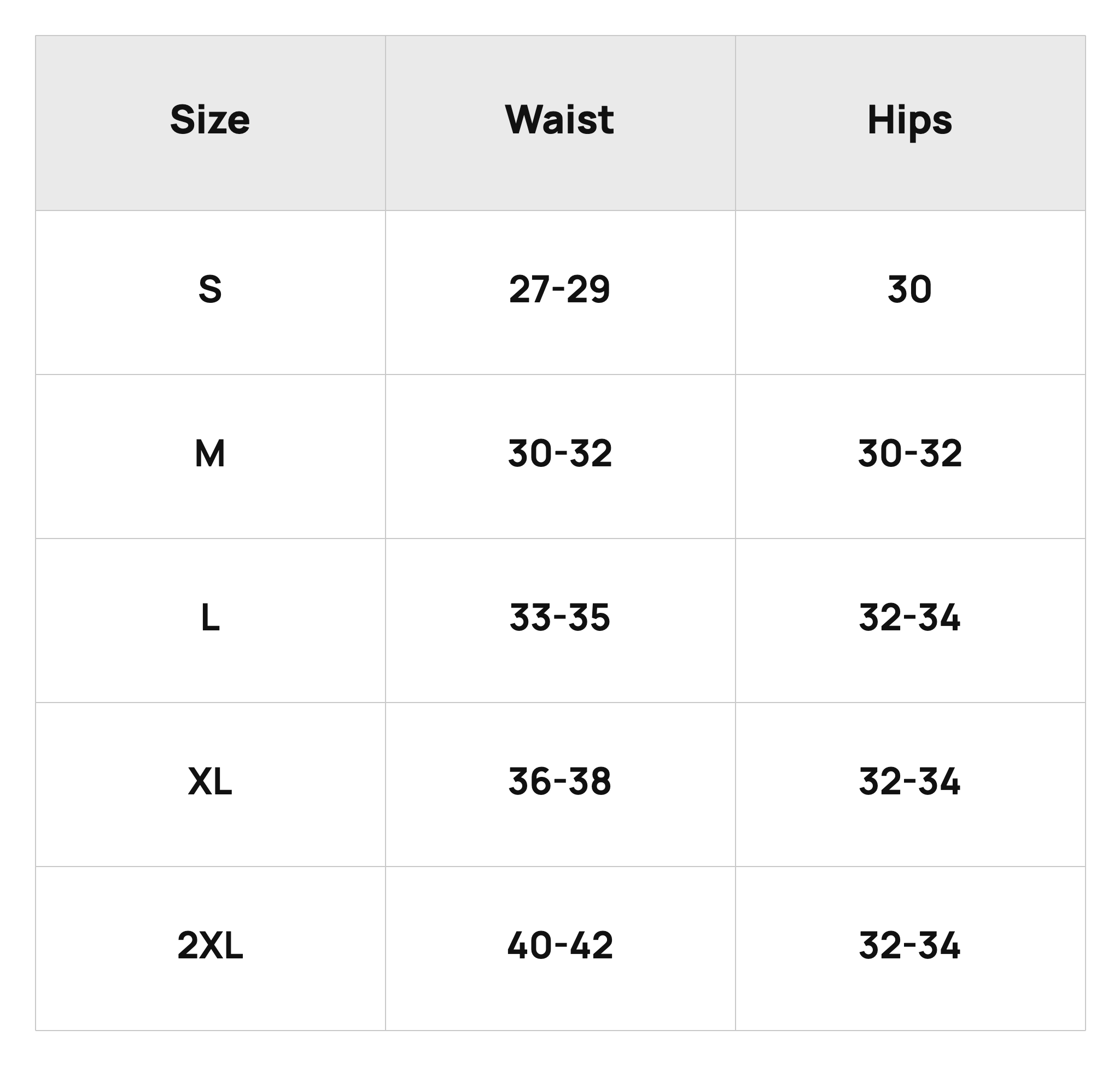 Size Chart