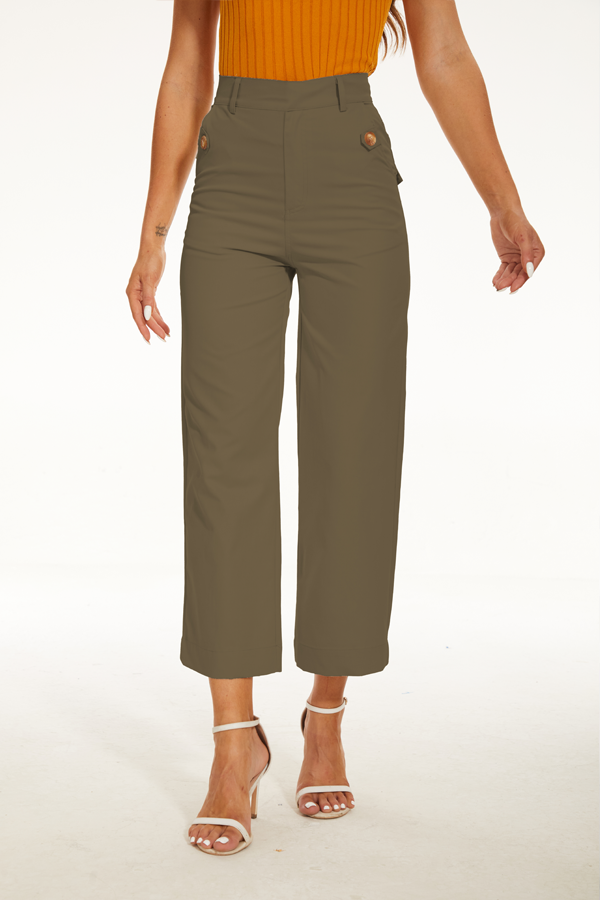 Comfy Stretch Twill Cropped Wide Leg Pant-My Comfy Pant