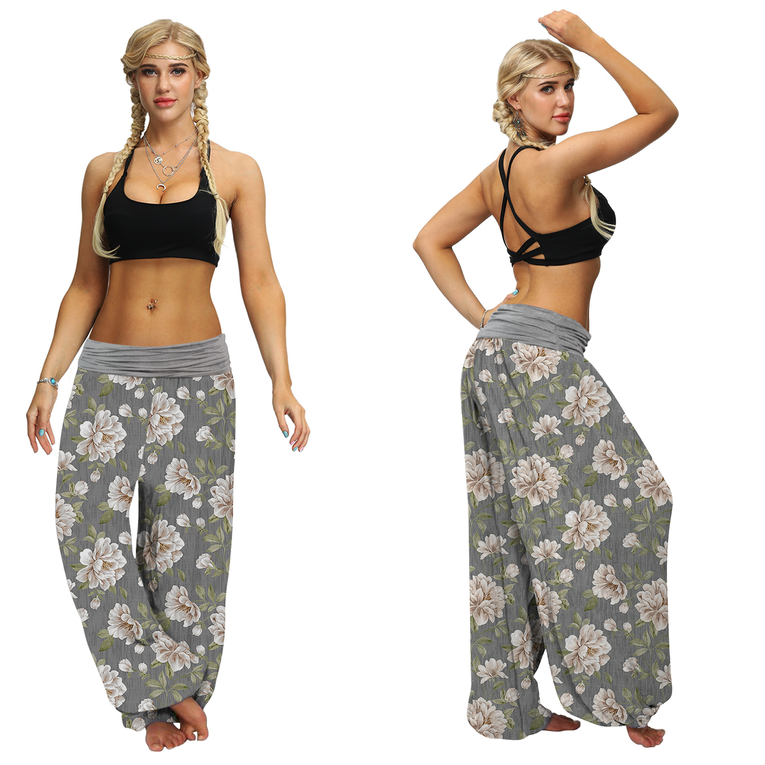 Lily Floral Baggy Harem Pants-My Comfy Pant