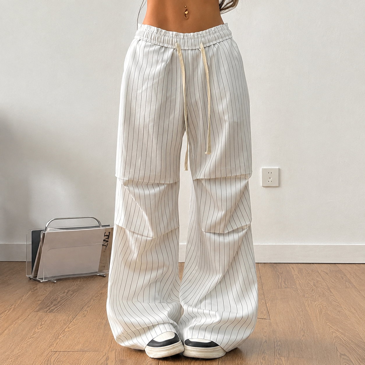 Casual Athletic Streetwear Vintage Wide Straight Sweatpants For Women