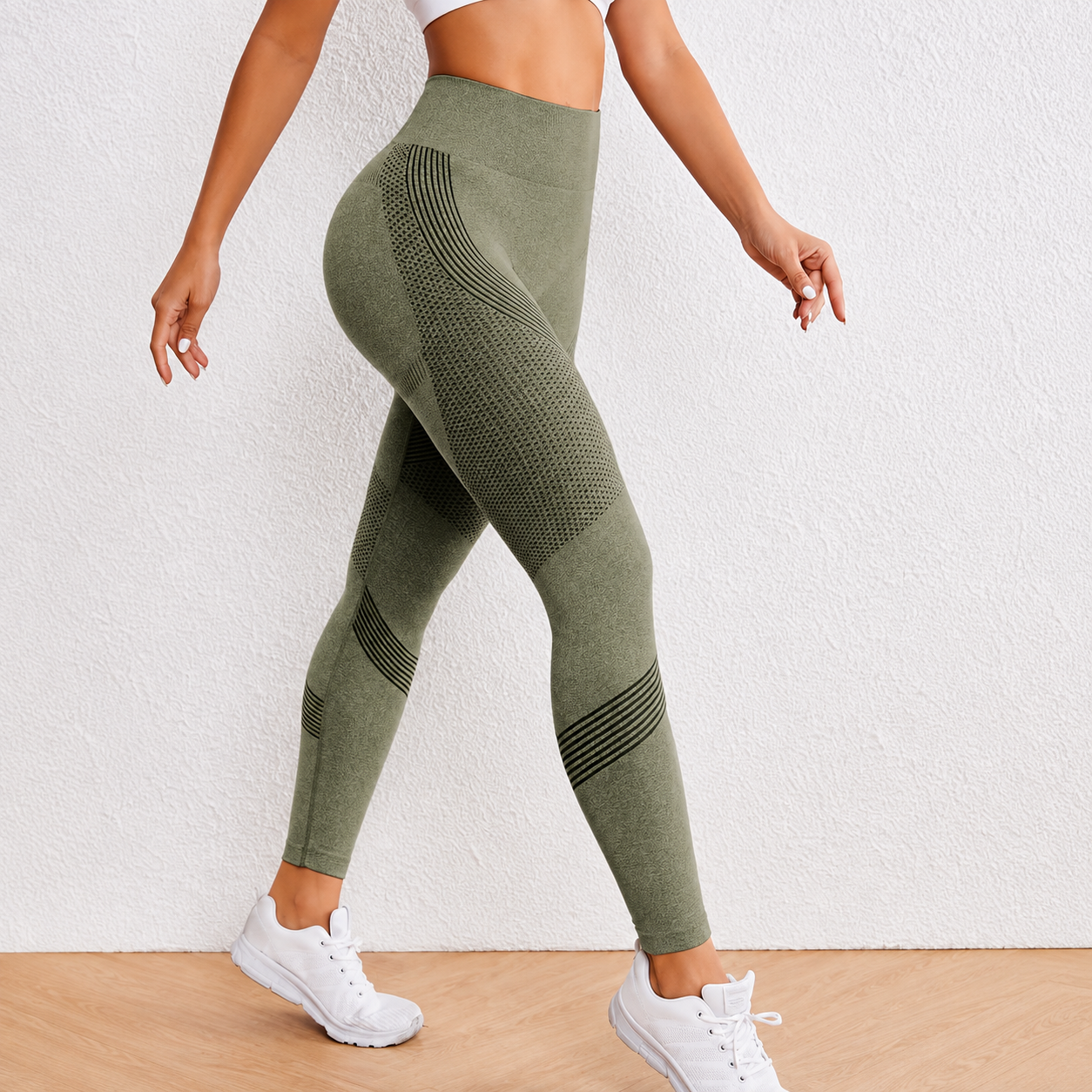 High Rise Quick Dry Stretch Sports Leggings For Women