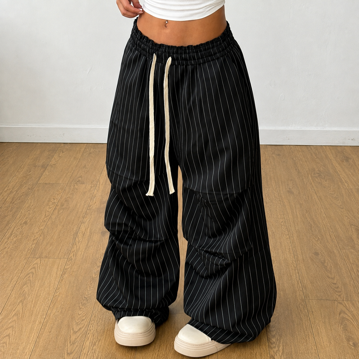 Casual Athletic Streetwear Vintage Wide Straight Sweatpants For Women