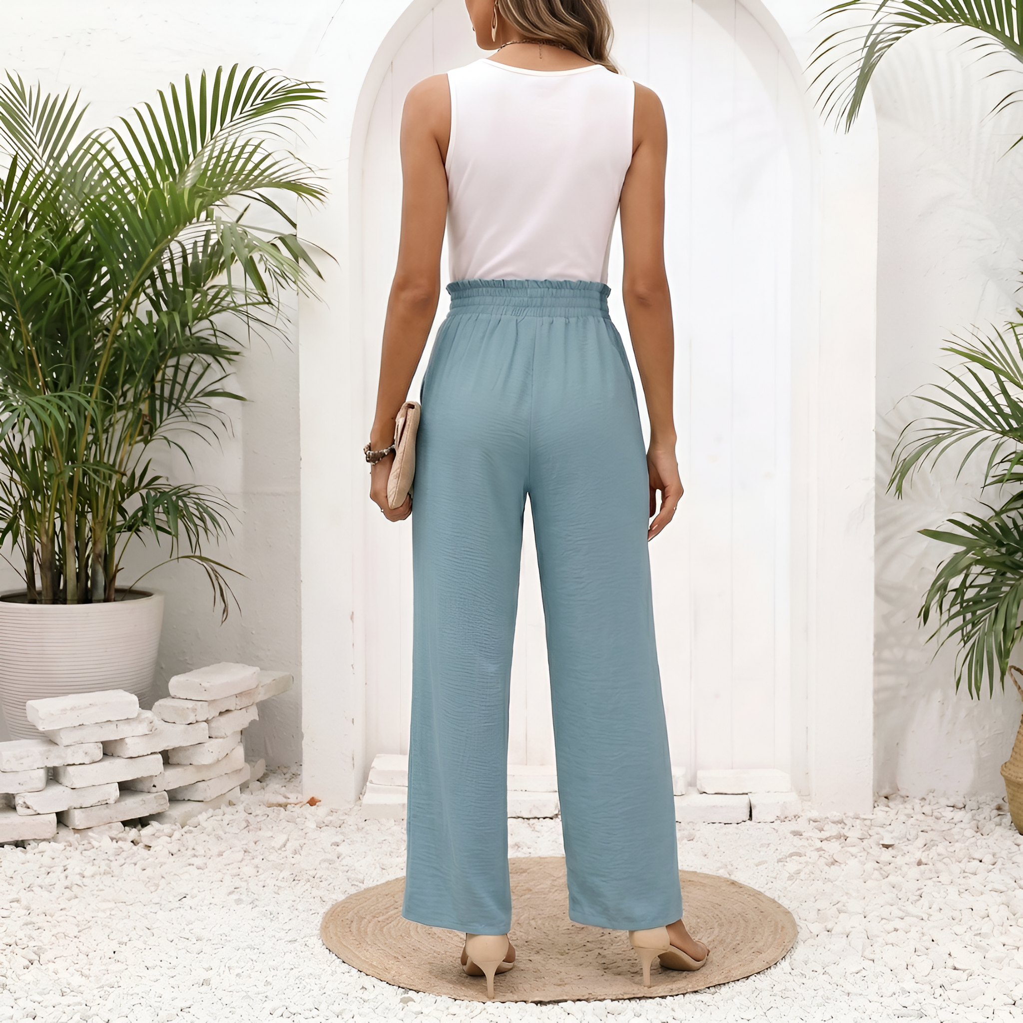 Wide And Loose Lounge Knot Trousers For Women