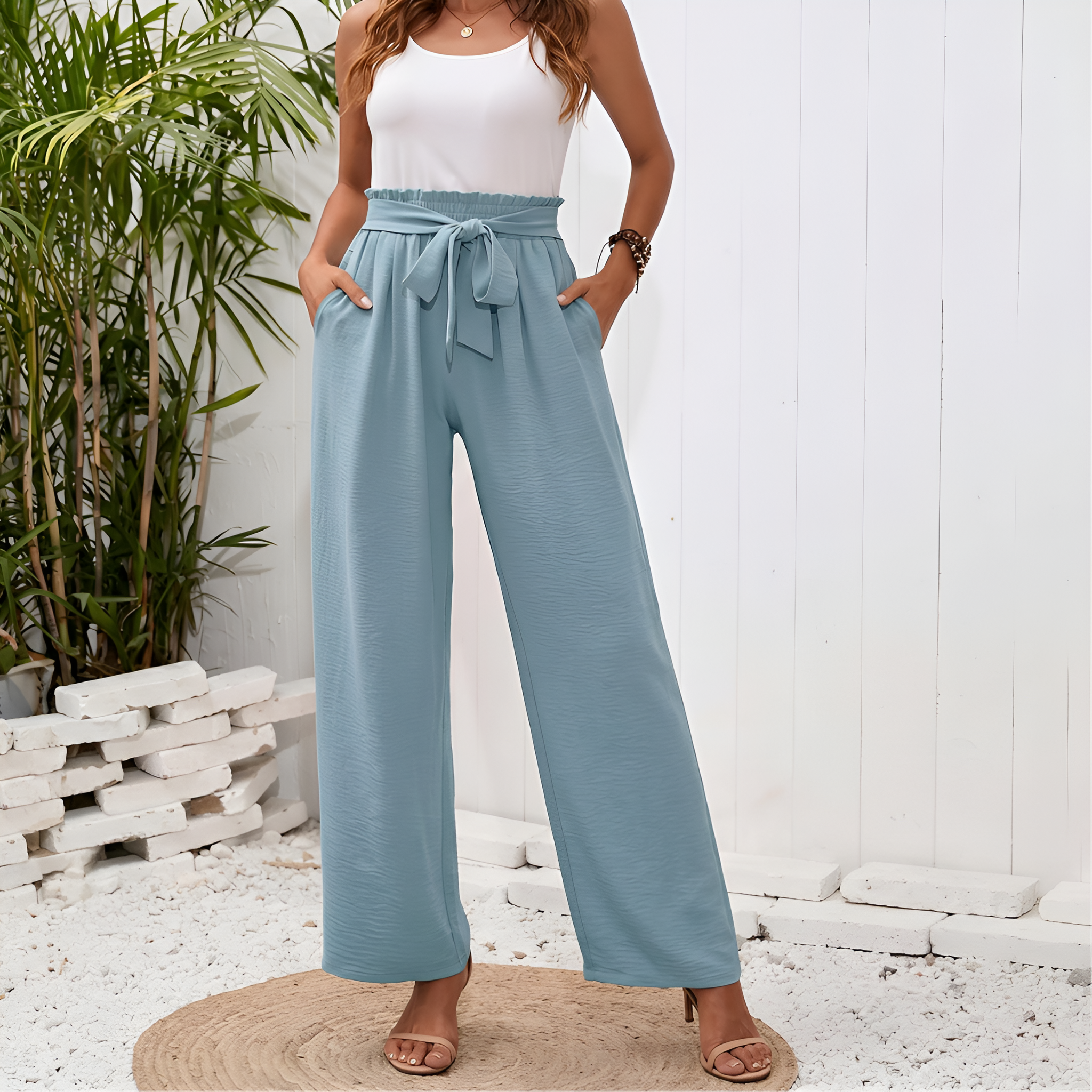 Wide And Loose Lounge Knot Trousers For Women