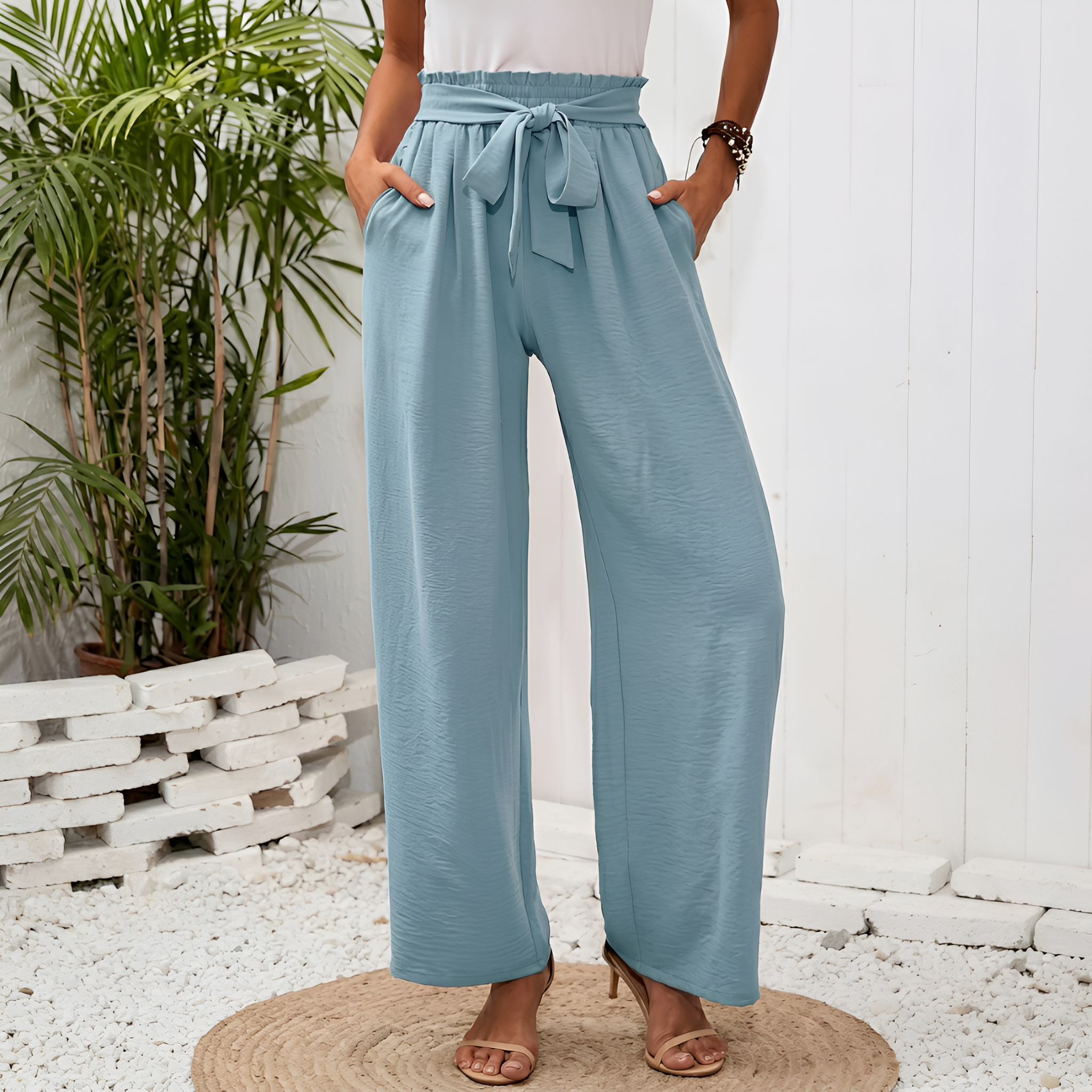 Wide And Loose Lounge Knot Trousers For Women