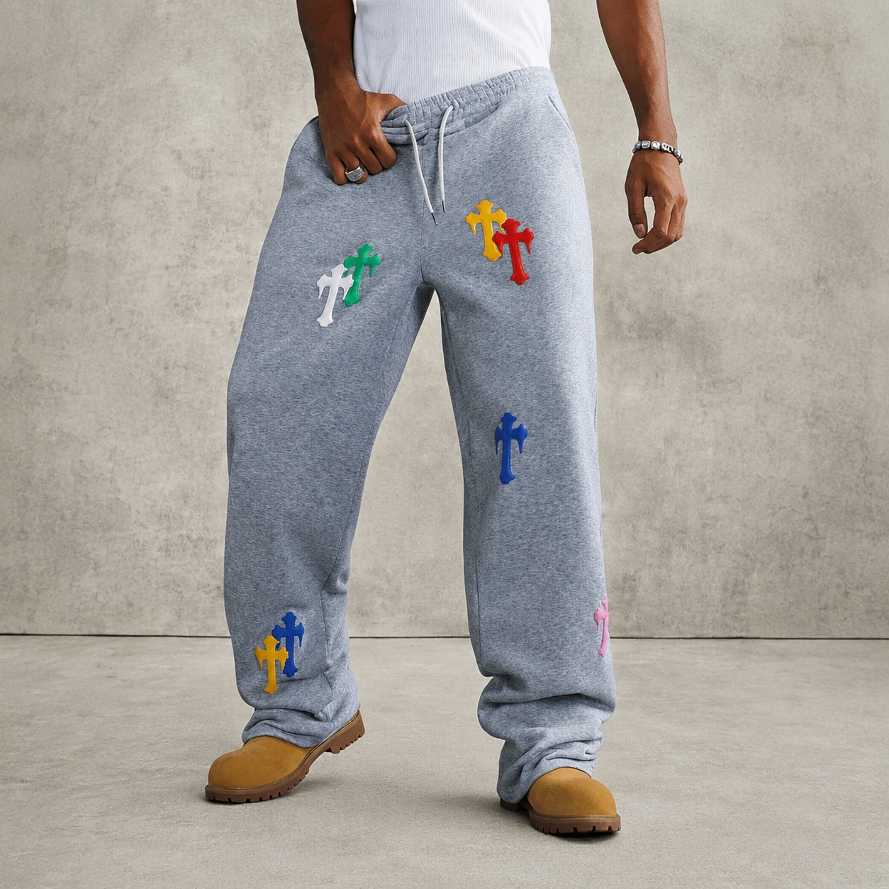 Versatile Embroidery Streetwear Sweatpants For Men