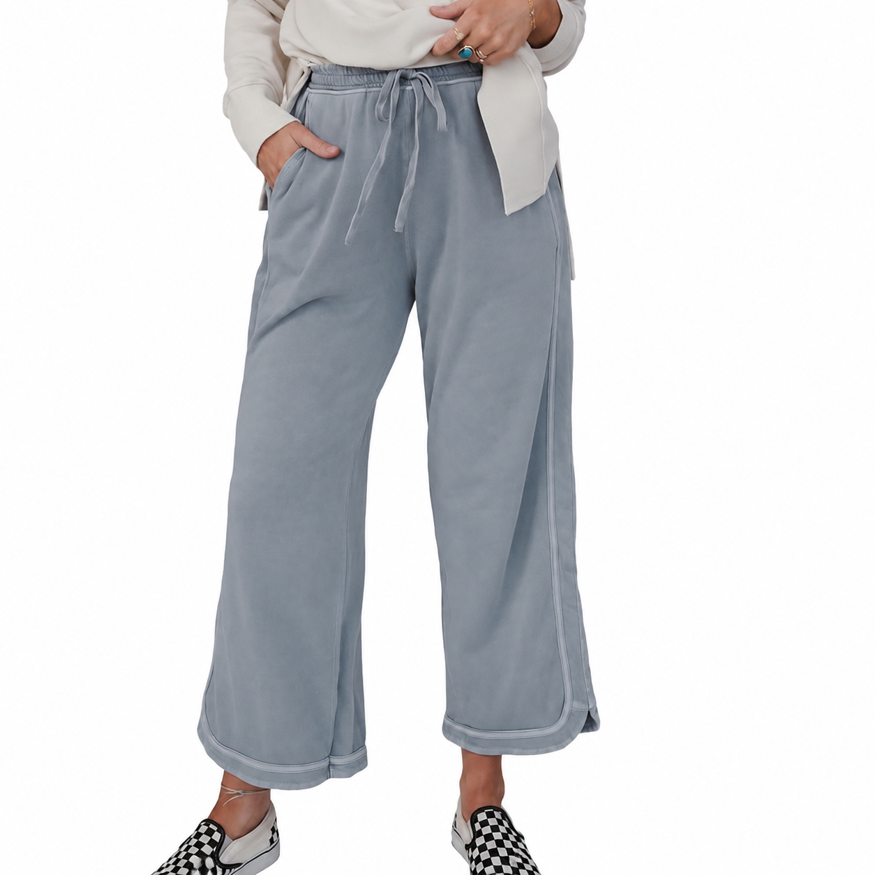 Vintage Baggy Washed Wide Athletic Sweatpants Trousers For Women
