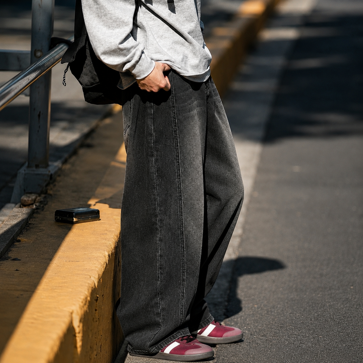 Wide Loose Baggy Hip Hop Streetwear Jeans For Men With Pockets