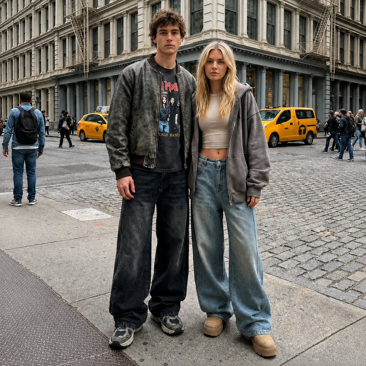 Wide Loose Baggy Hip Hop Streetwear Jeans For Men With Pockets